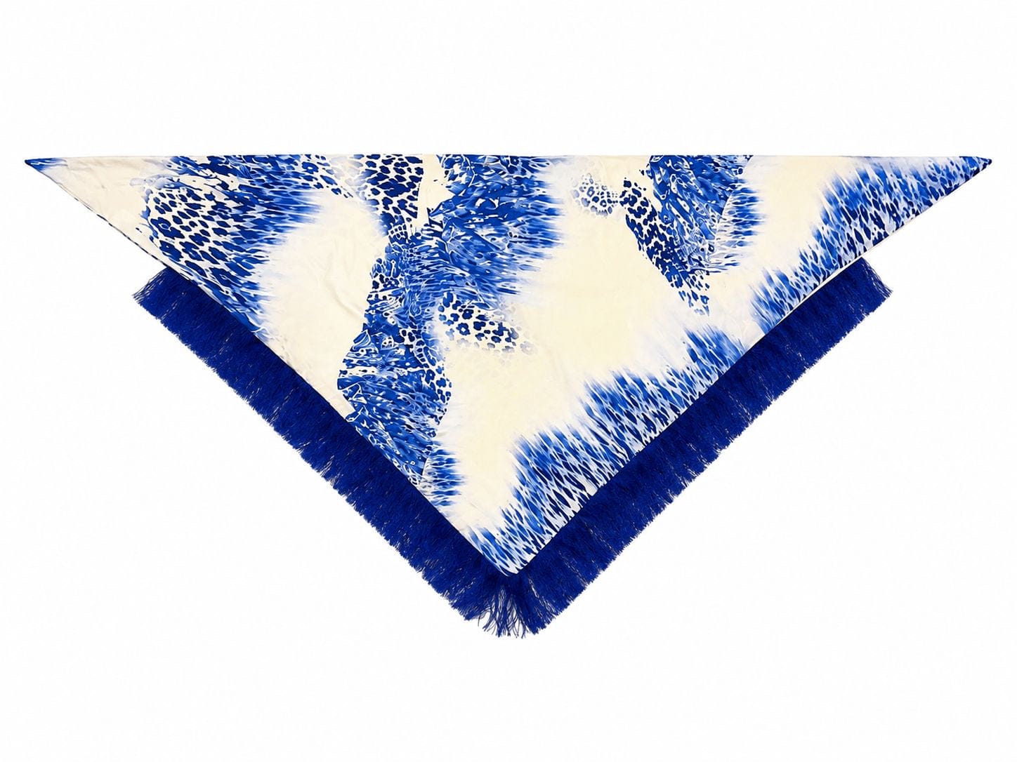 Maison Clad SCARF BANDANA BLUE FRINGES MCL12129