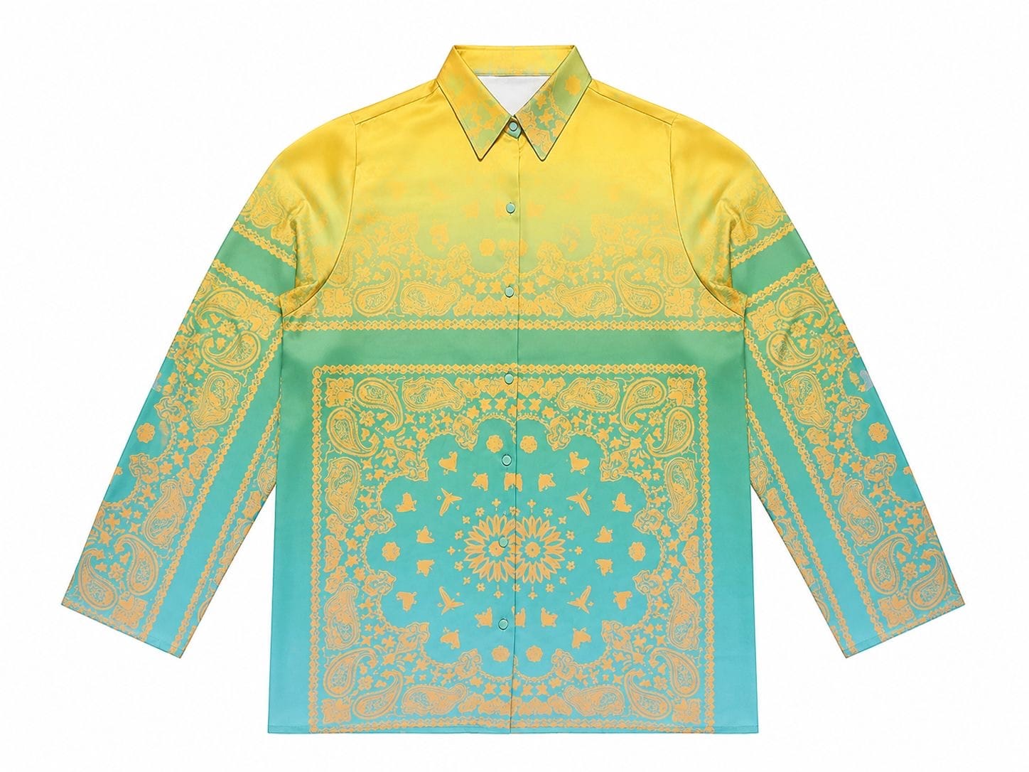 Maison Clad SHIRT VERONA BANDANA GREEN GRADIENT MCL12134