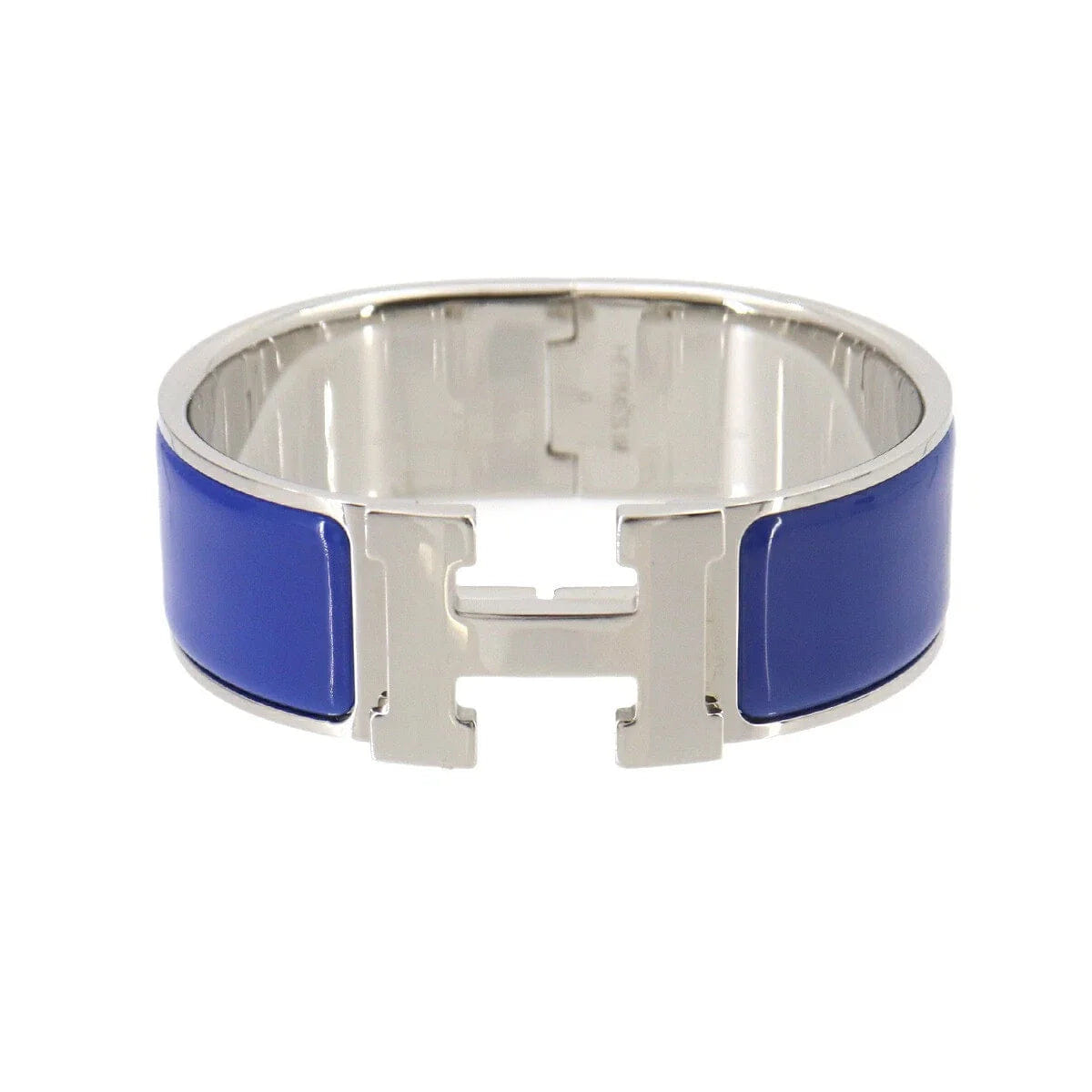 HERMES Clic Clac H PM Bangle Blue Silver Accessory 90329425