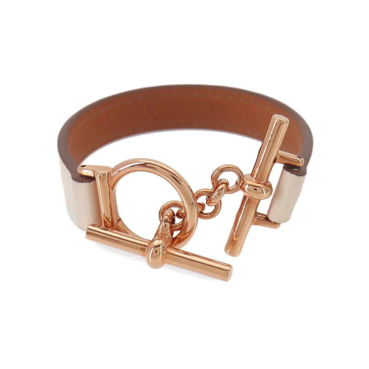 HERMES Croisiere Simple Tour Bracelet Swift Nata T2 Accessory 90328441