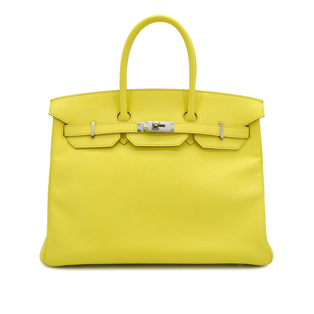 HERMES BIRKIN 35 LIME EPSOM HAND BAG 2013 SQUARE Q PALLADIUM HARDWARE 90334301