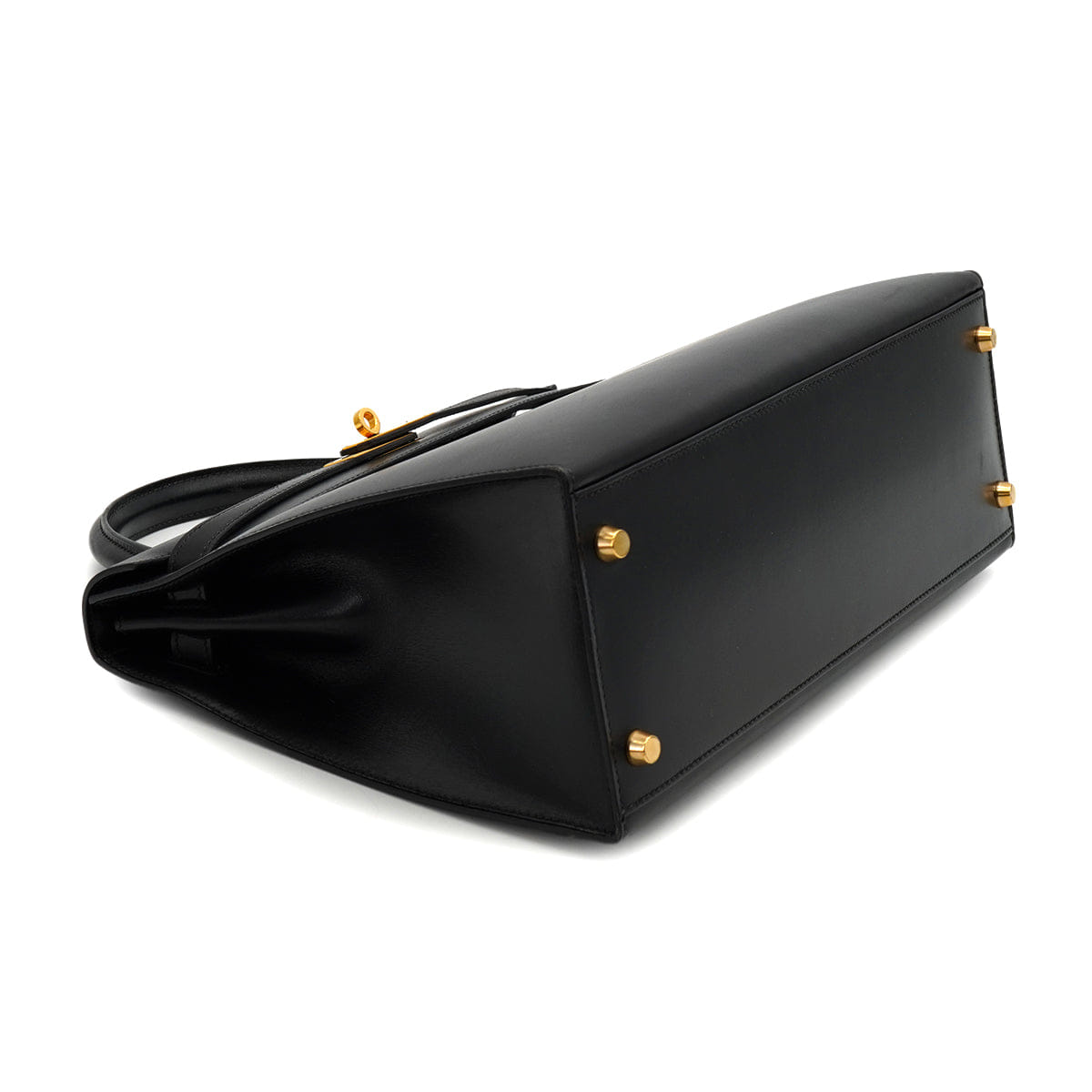 HERMES KELLY 32 SELLIER BLACK BOX CALF HAND SHOULDER BAG 1996 CIRCLE Z GOLD HARDWARE 90333264
