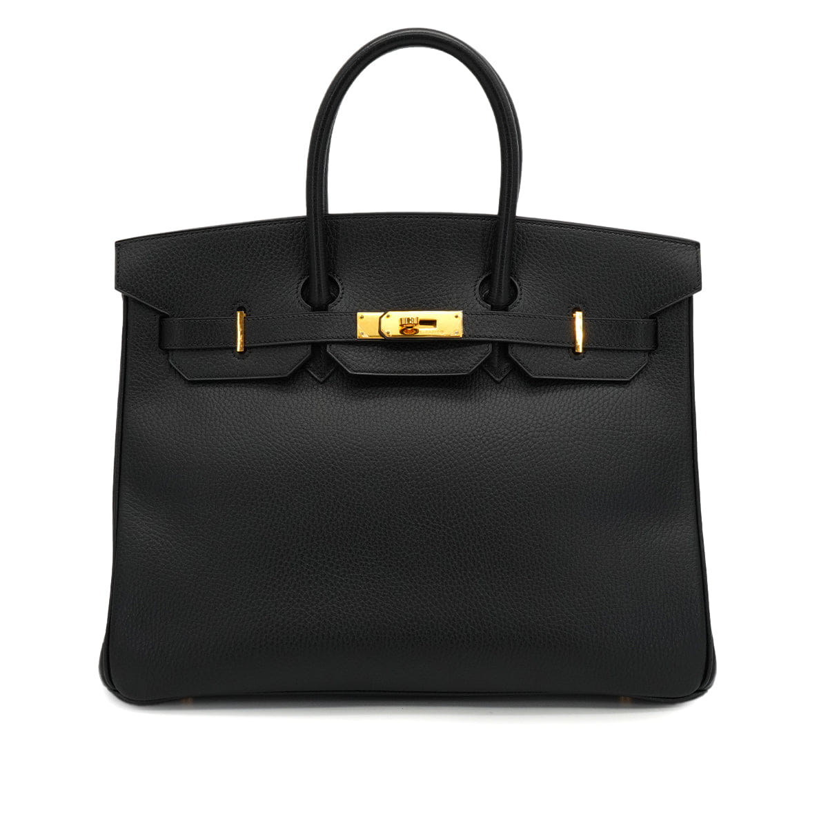HERMES BIRKIN 35 BLACK ARDENNES HAND BAG 2000 SQUARE D GOLD HARDWARE 90334135