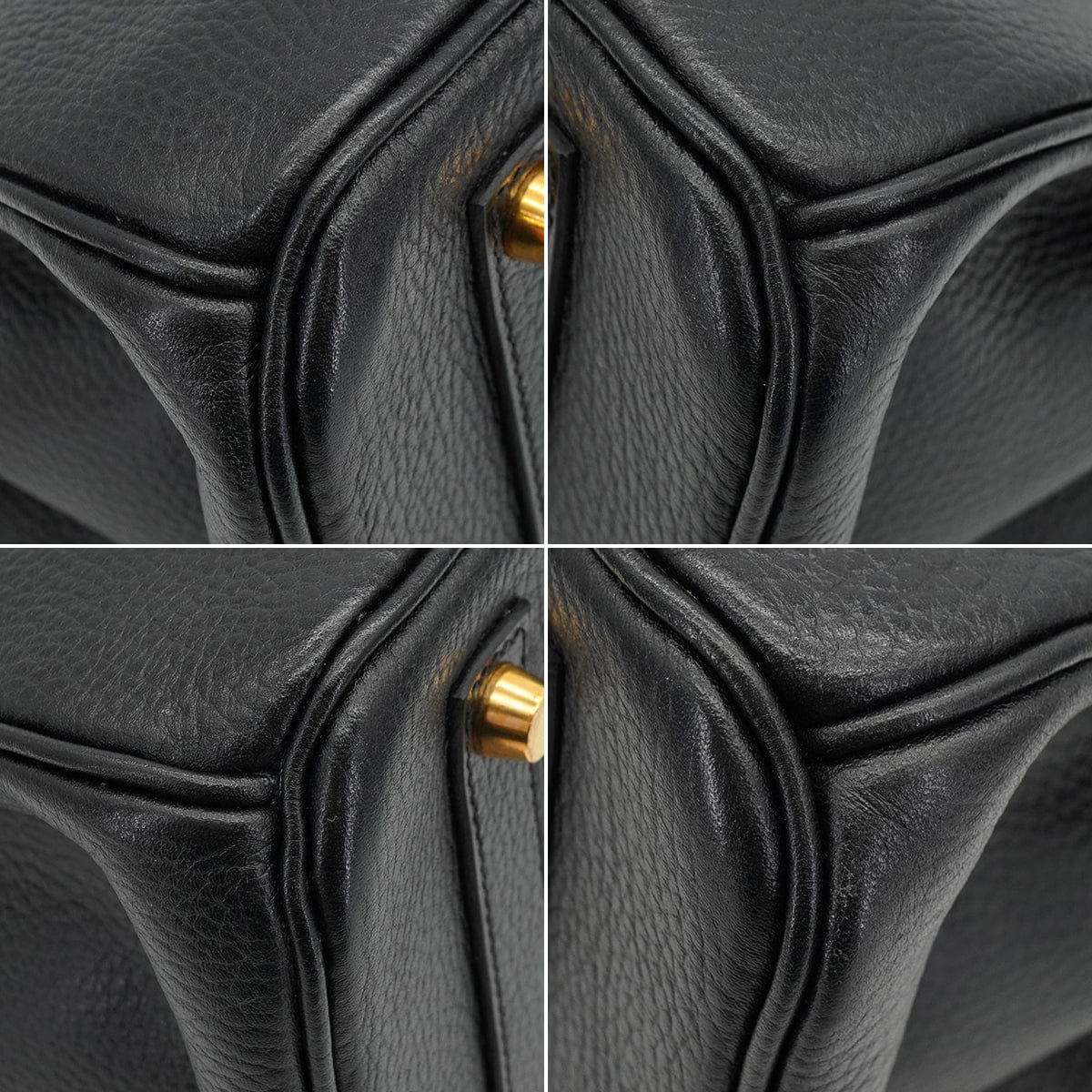 HERMES BIRKIN 35 BLACK ARDENNES HAND BAG 2000 SQUARE D GOLD HARDWARE 90334135