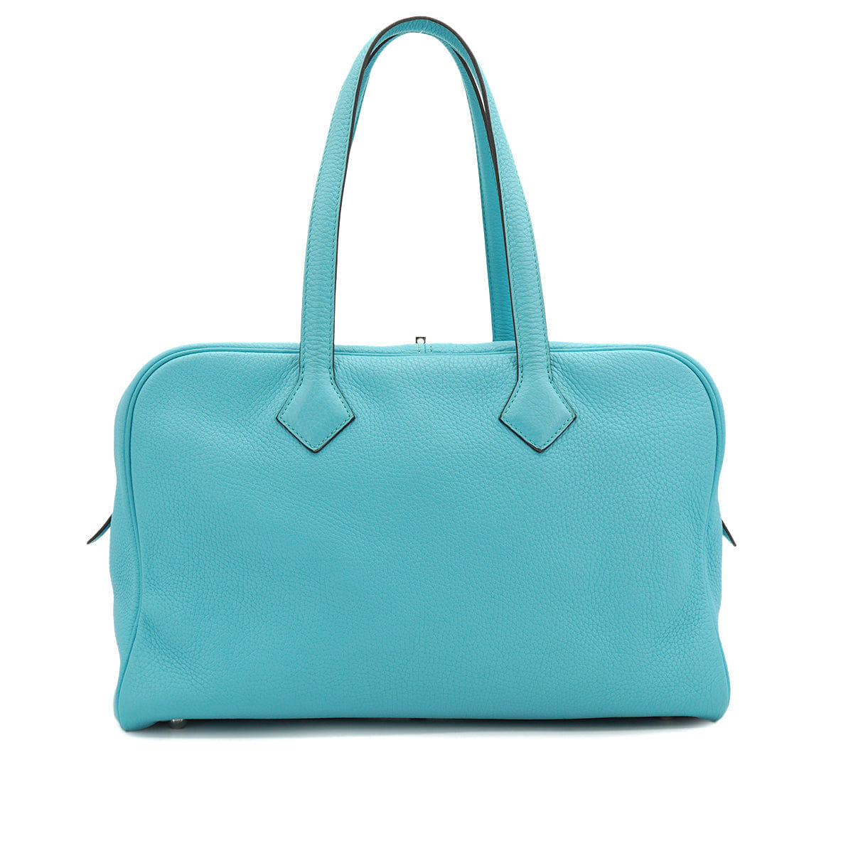 HERMES VICTORIA 2 35 BLUE ATOLL TAURILLON CLEMENCE HAND BAG 2015 T STAMP PALLADIUM HARDWARE 90333175