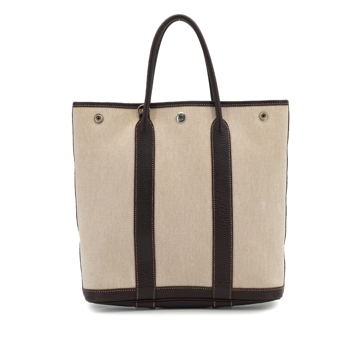 HERMES GARDEN FILE PM TOILE H BUFFLE MARRON TOTE SHOULDER BAG 2004 SQUARE H 90332565