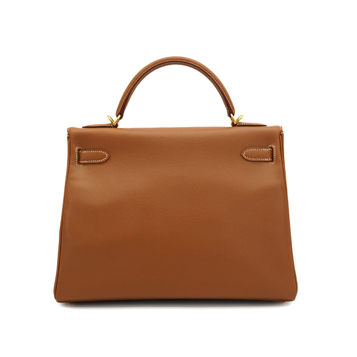 HERMES KELLY 32 RETOURNE GOLD COURCHEVEL HAND SHOULDER BAG 2000 SQUARE D GOLD HARDWARE 90331848