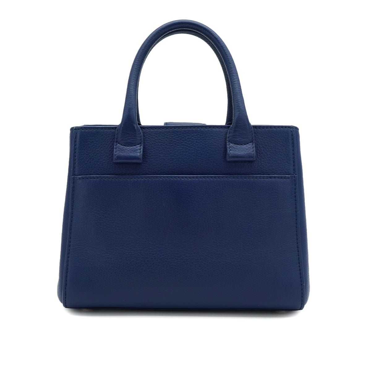 CHANEL NEO EXECUTIVE TOTE SHOULDER BAG BLUE LEATHER SILVER HARDWARE 90331963