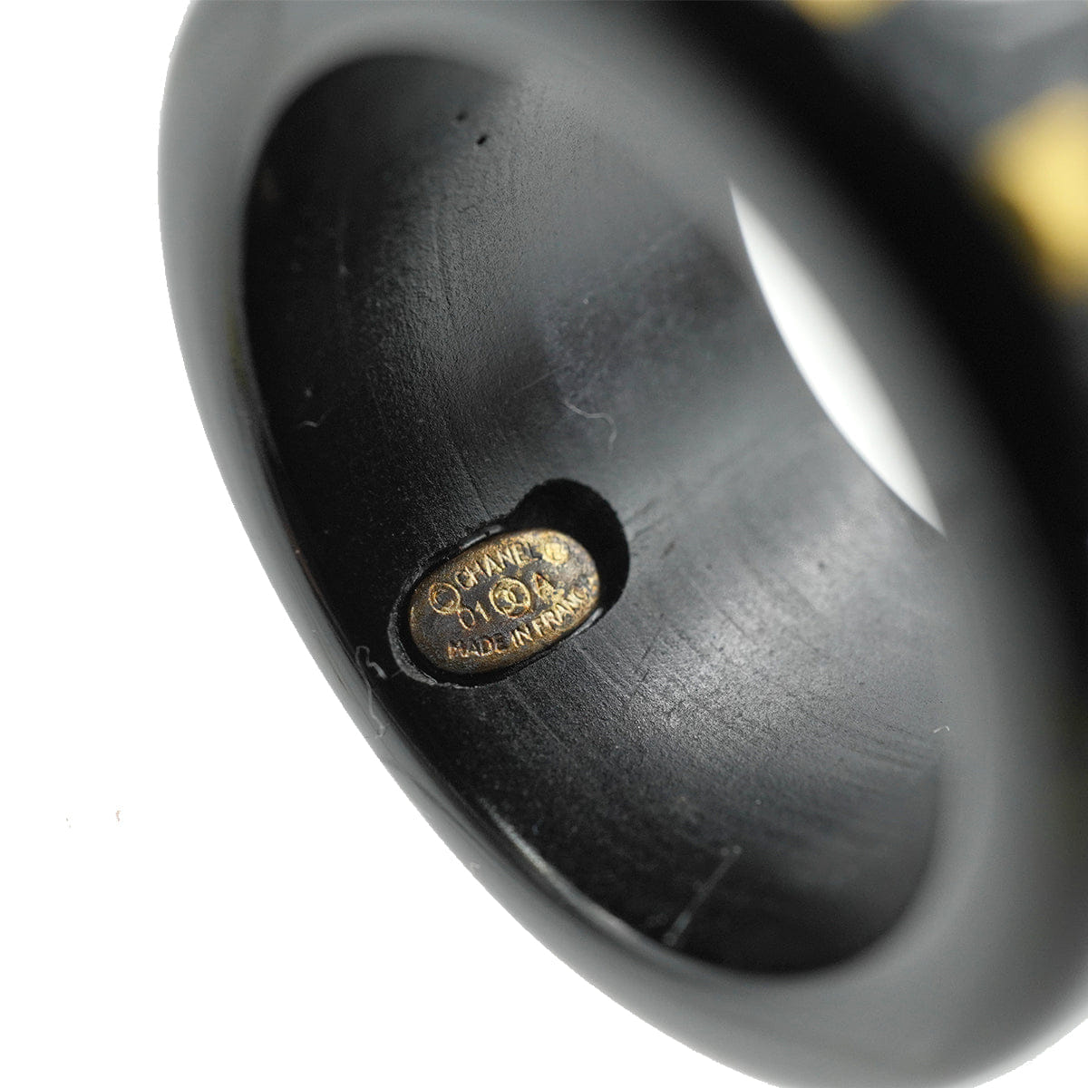 CHANEL COCOMARK RING BLACK PLASTIC ACCESSORY 01A 90330670