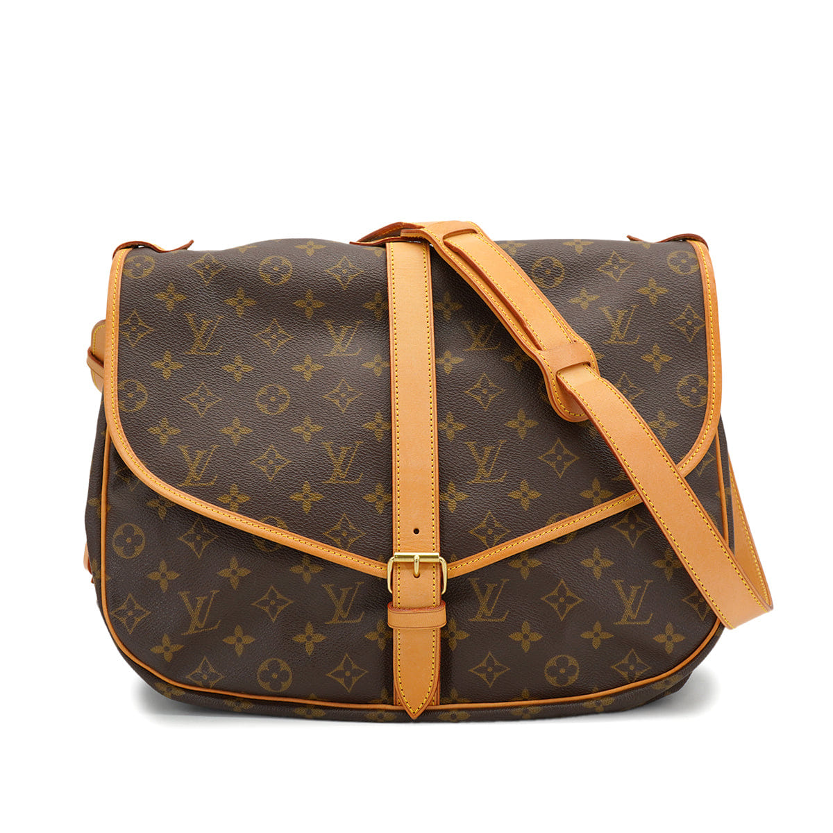 LOUIS VUITTON MONOGRAM SAMUR 35 SHOULDER BAG BROWN M42254 90330704