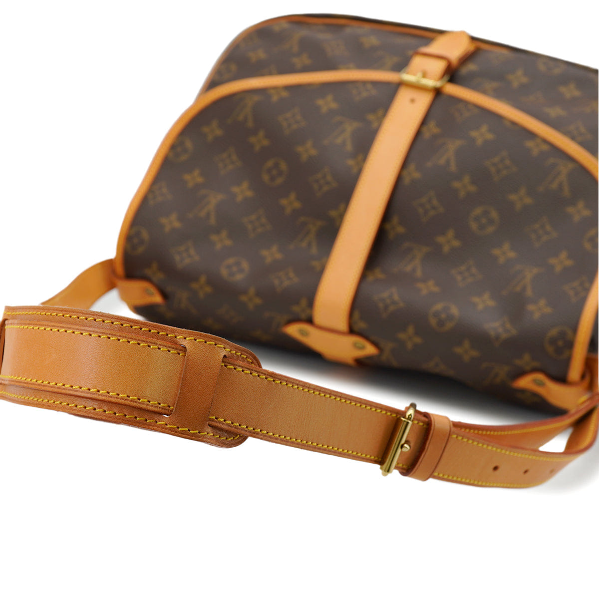 LOUIS VUITTON MONOGRAM SAMUR 35 SHOULDER BAG BROWN M42254 90330704