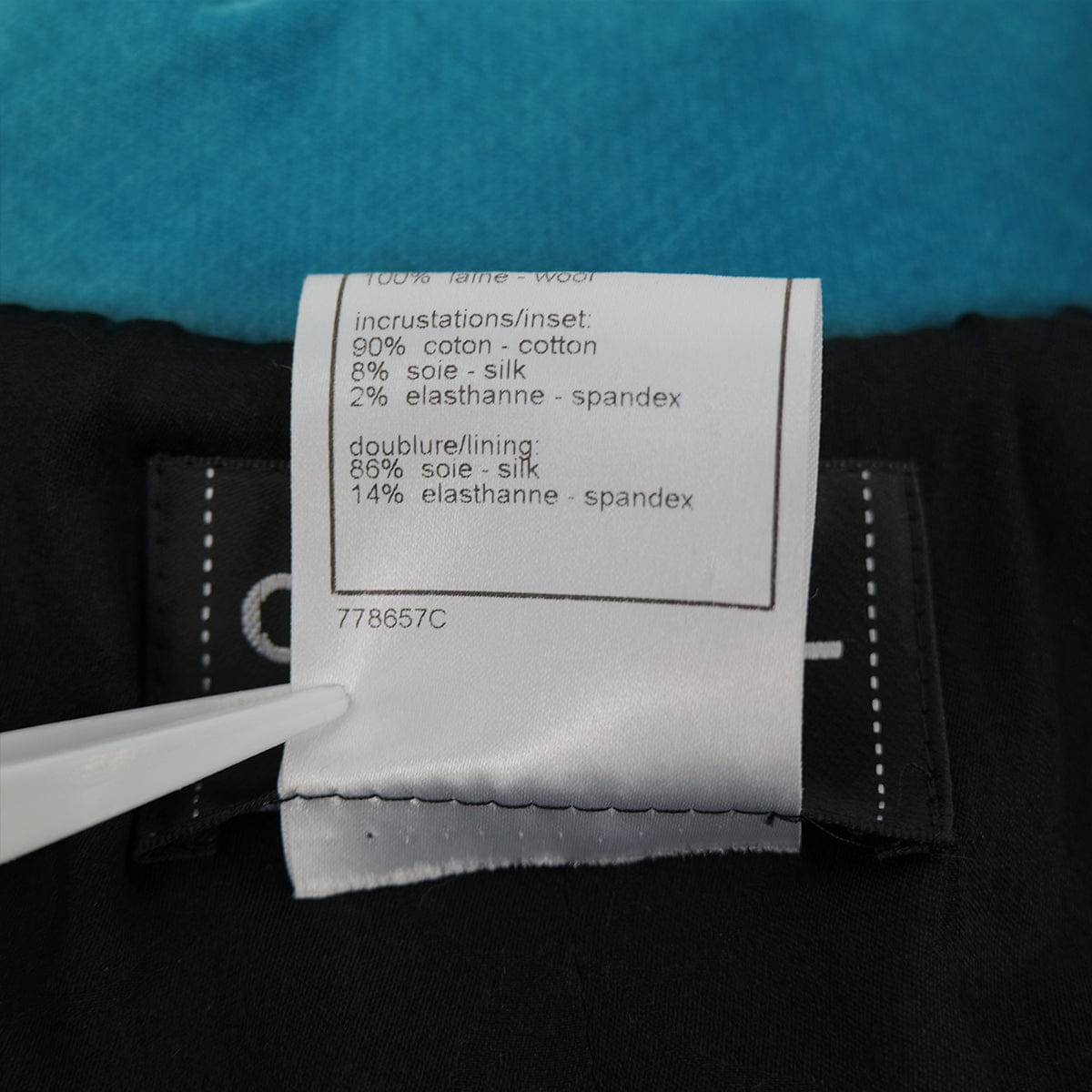 CHANEL JACKET BLUE BLACK WOOL 44 07A RTW 90325369