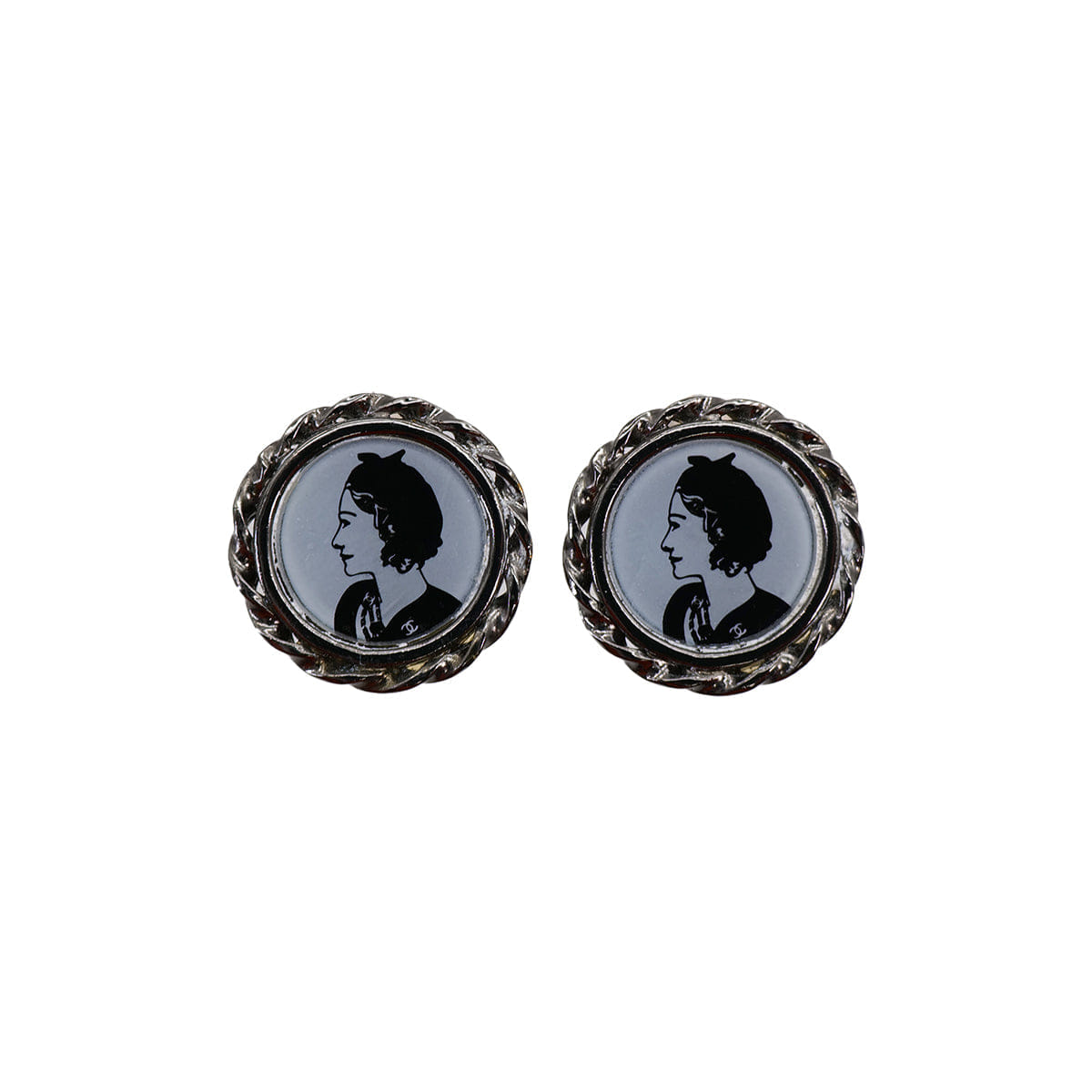 CHANEL EARRINGS MADEMOISELLE SILVER ACCESSORY 03P 90321049