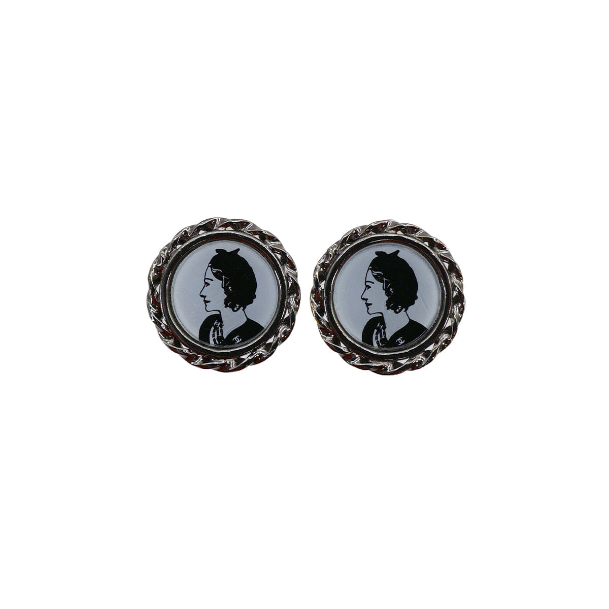 CHANEL EARRINGS MADEMOISELLE SILVER ACCESSORY 03P 90321139