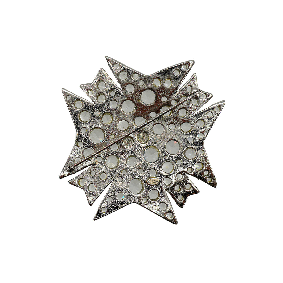 CHANEL COCOMARK RHINESTONE BROOCH SILVER ACCESSORY 05V 90331683
