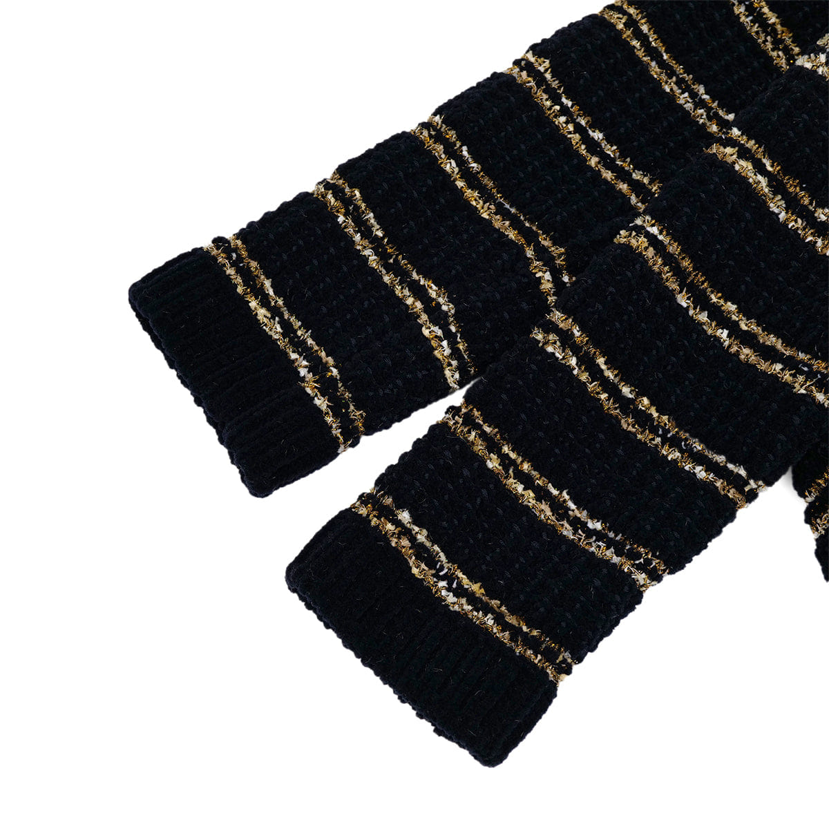 CHANEL COCO BUTTON BORDER TWEED LONG COAT BLACK GOLD WOOL 38 P64 RTW 90324155