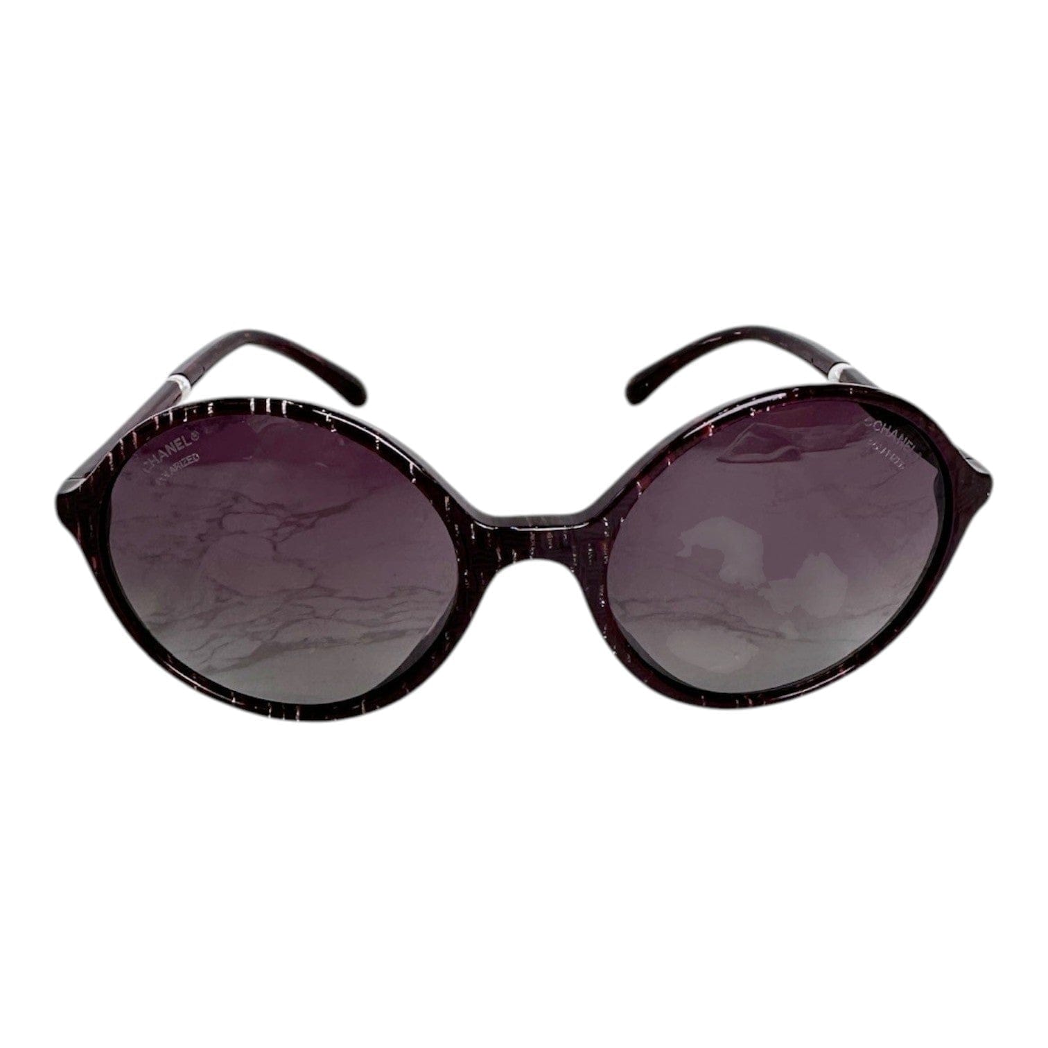 Chanel Sunglasses Round Purple with Pearl On Side