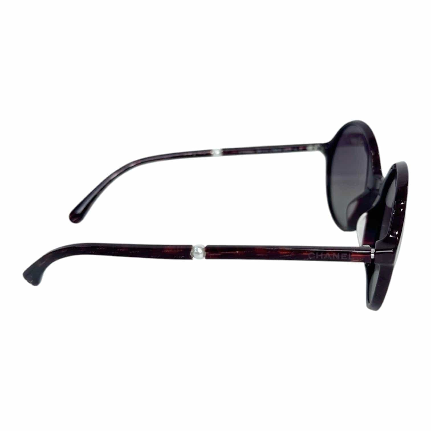 Chanel Sunglasses Round Purple with Pearl On Side