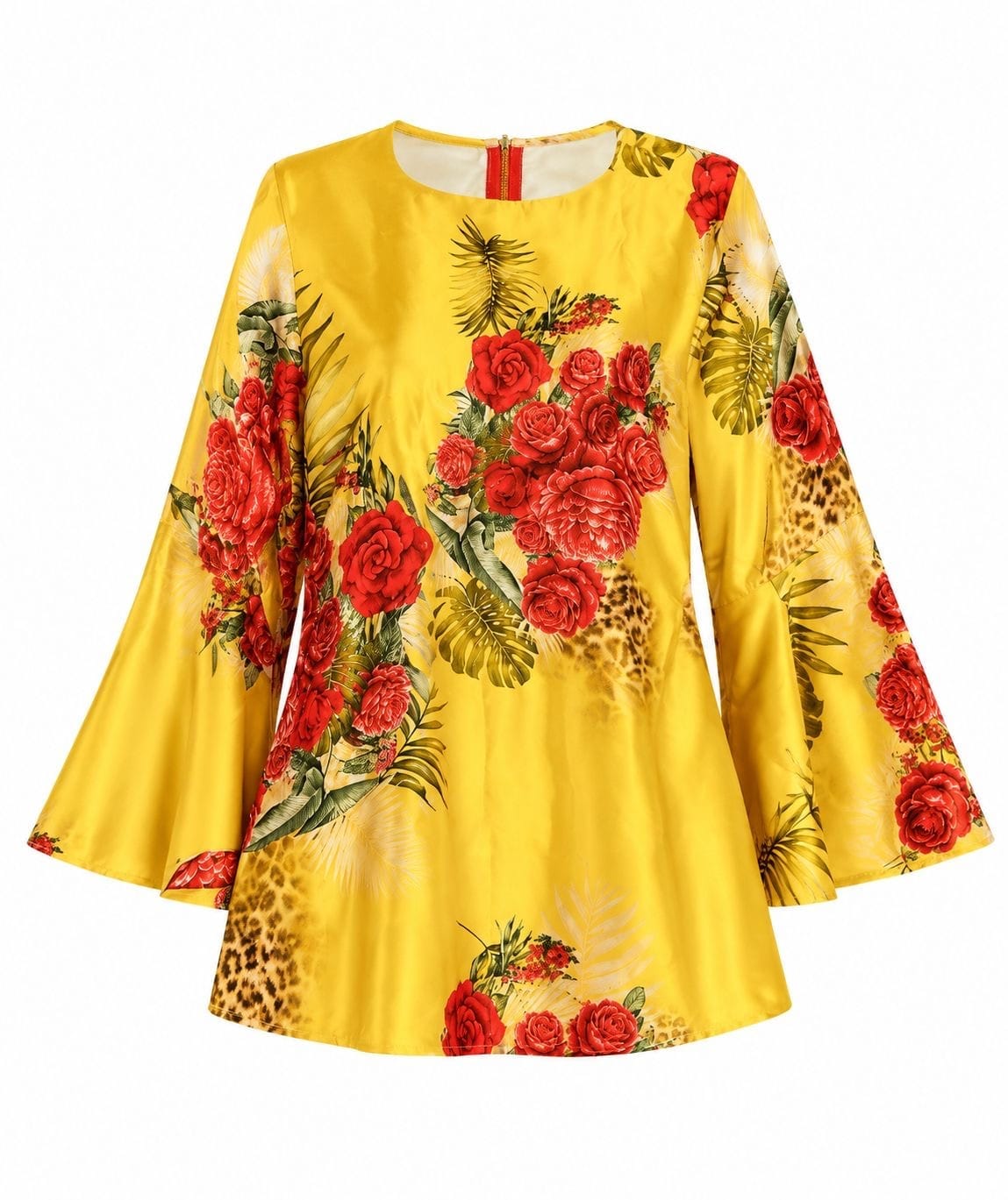 Maison Clad DRESS MIMI LEO ROSES YELLOW MCL12058