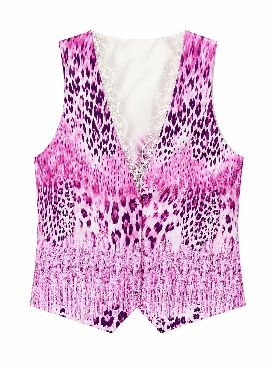 Maison Clad WAISTCOAT LACE COLLAR LEO GRADIENT PURPLE MCL12045