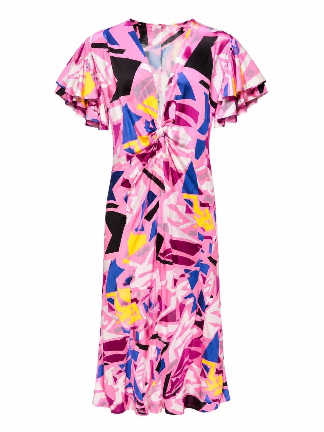 Maison Clad DRESS RUFFLES PINK MOSAIC MCL11837