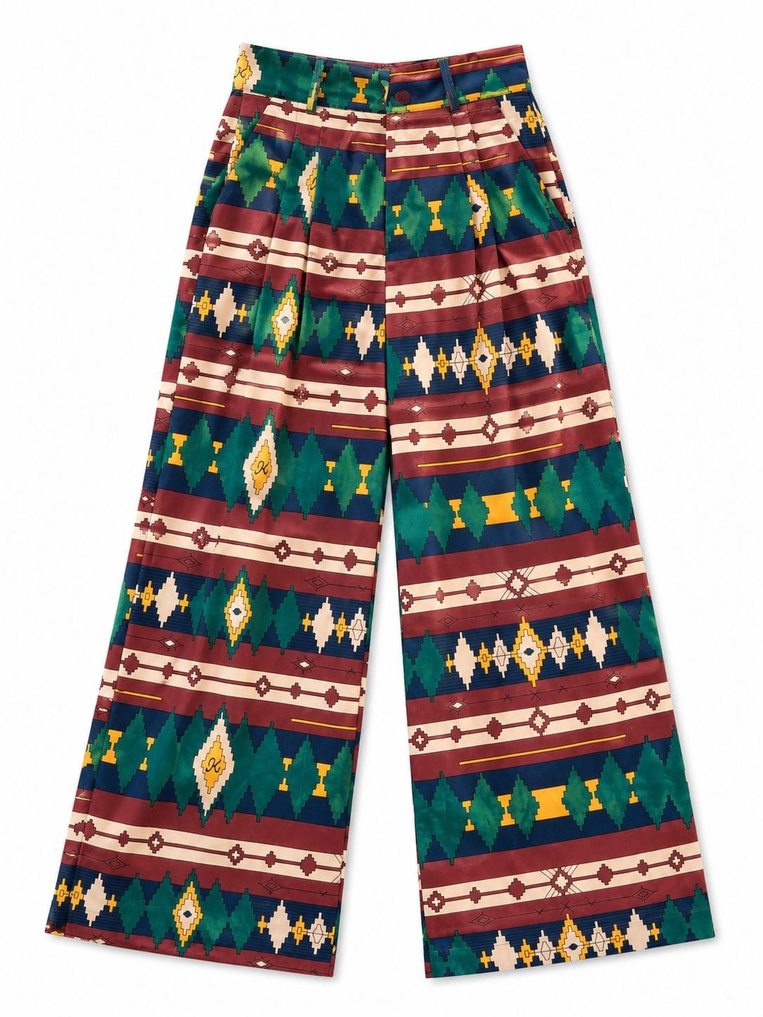 Maison Clad TROUSER LOSANGE GREEN BROWN MCL11885