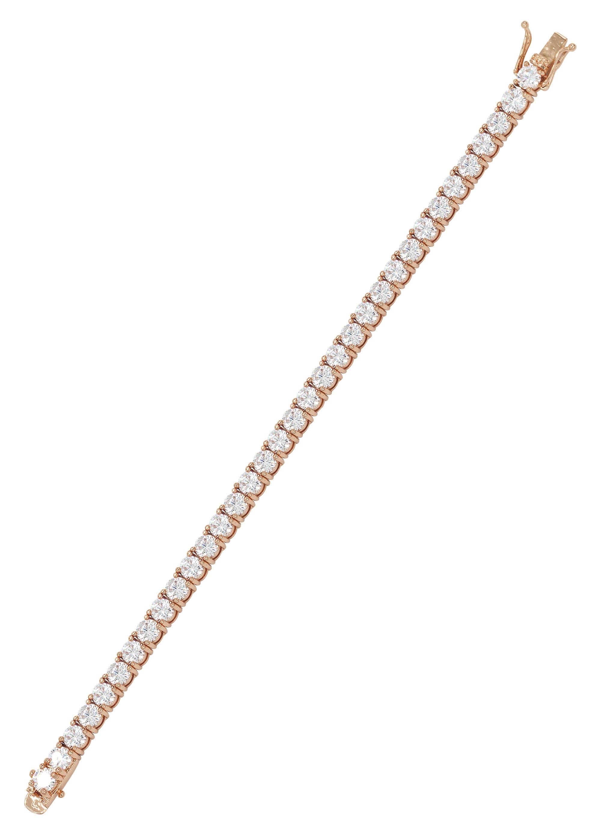 MANUFACTURER 46 Womens Lab Grown Diamond Tennis Bracelet - 14K Rose Gold