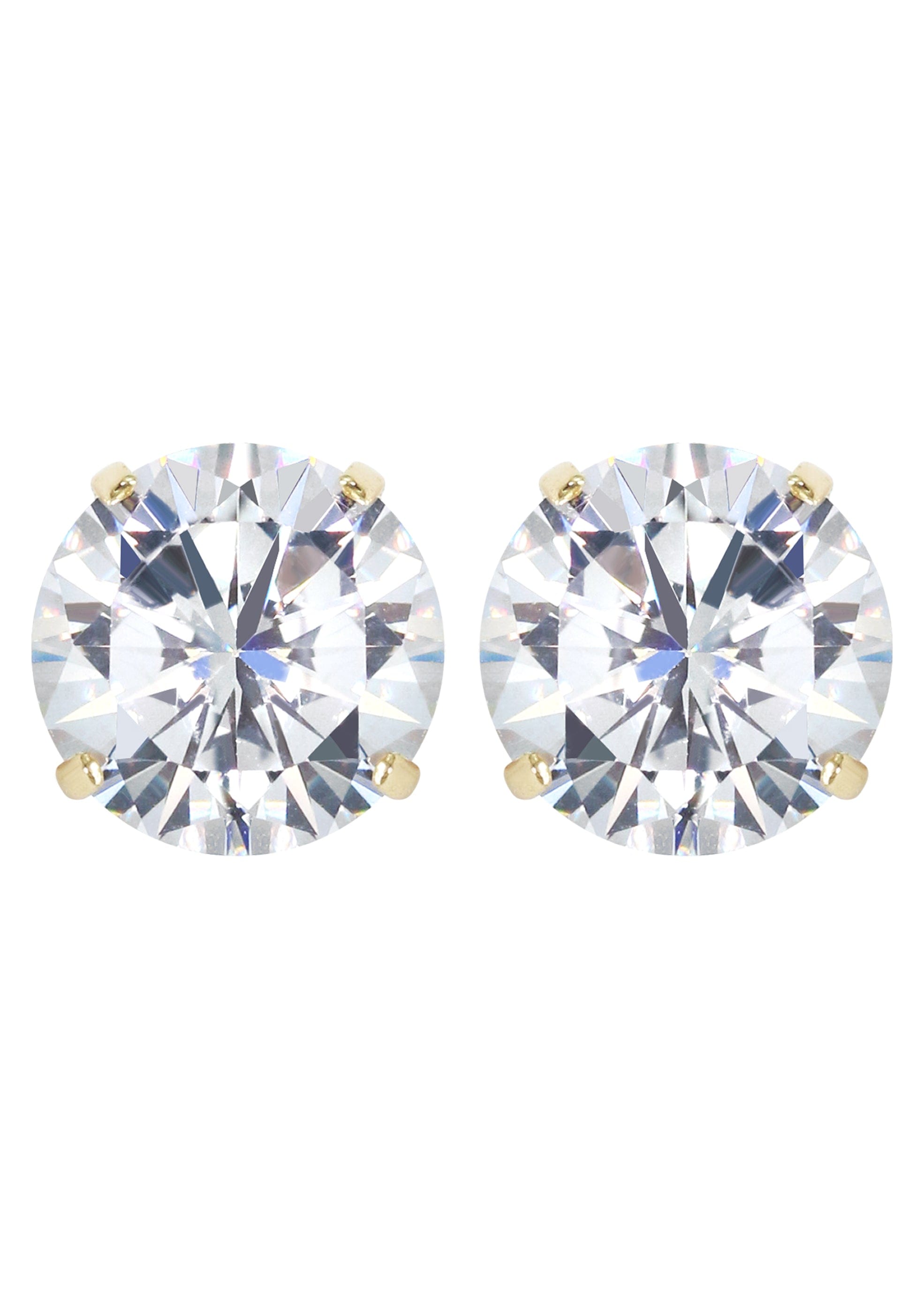 MANUFACTURER 43 14K Yellow Gold Push Backing Round Stud Earrings