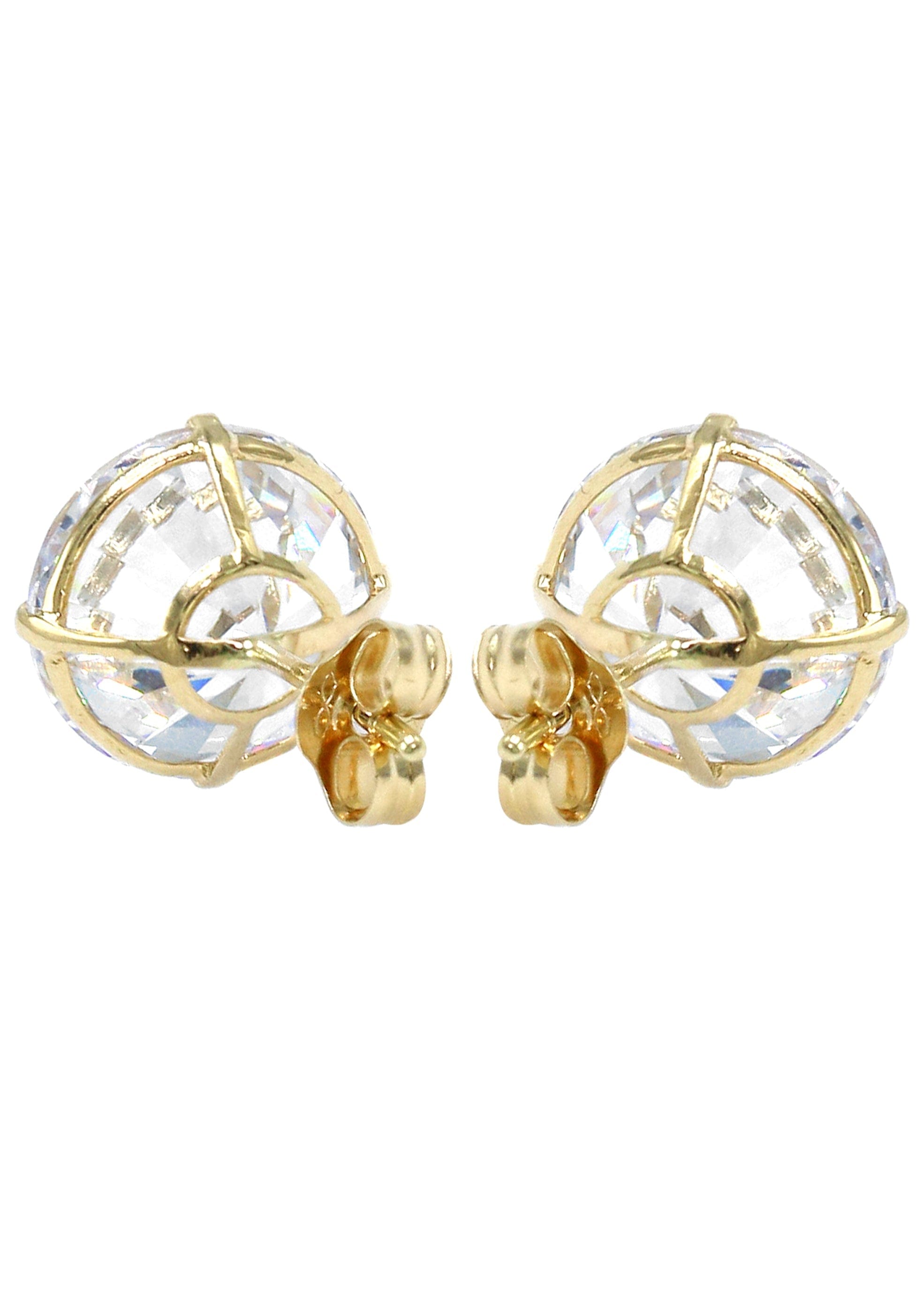 MANUFACTURER 43 14K Yellow Gold Push Backing Round Stud Earrings