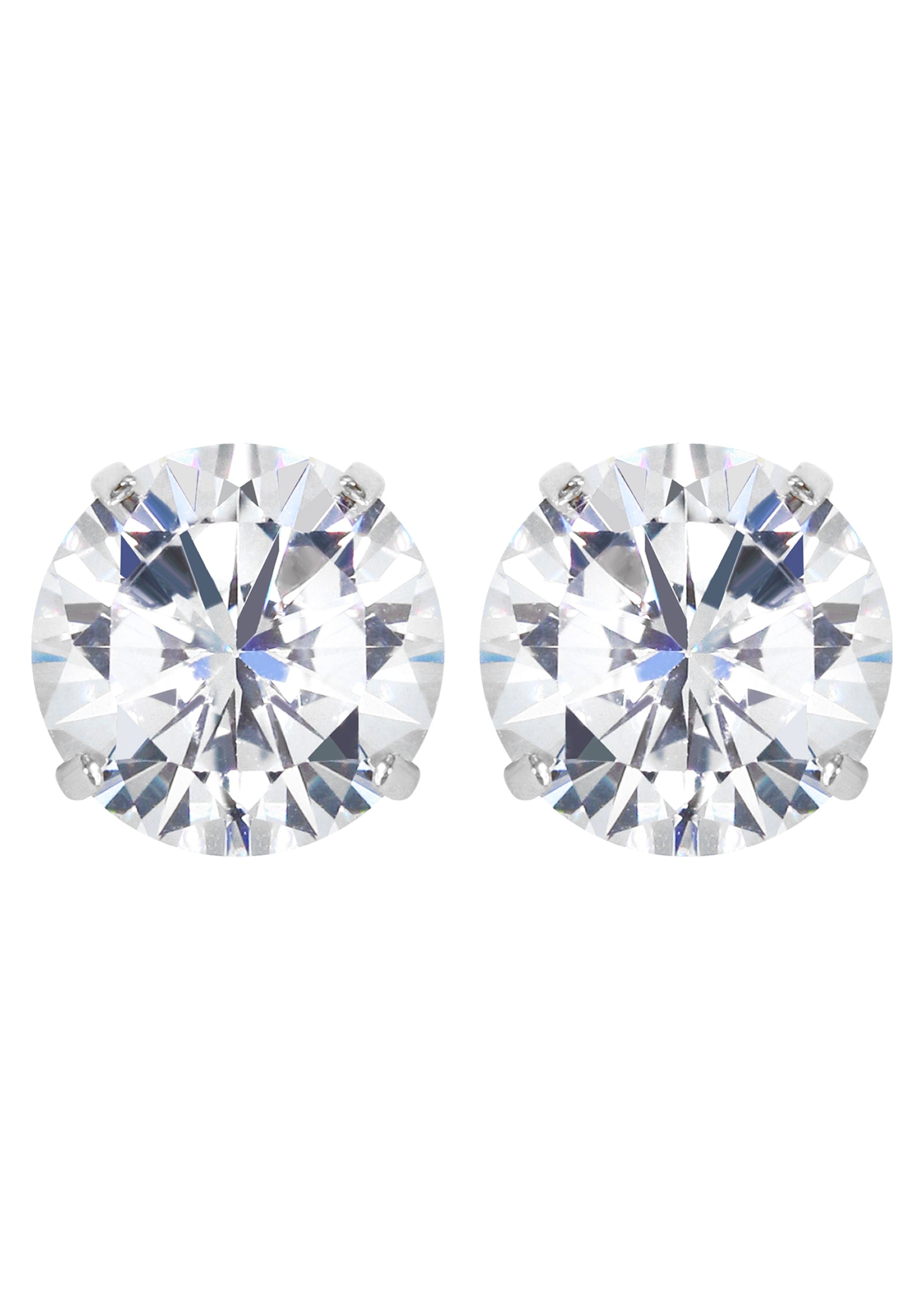 MANUFACTURER 43 14K White Gold Push Back Round Stud Earrings