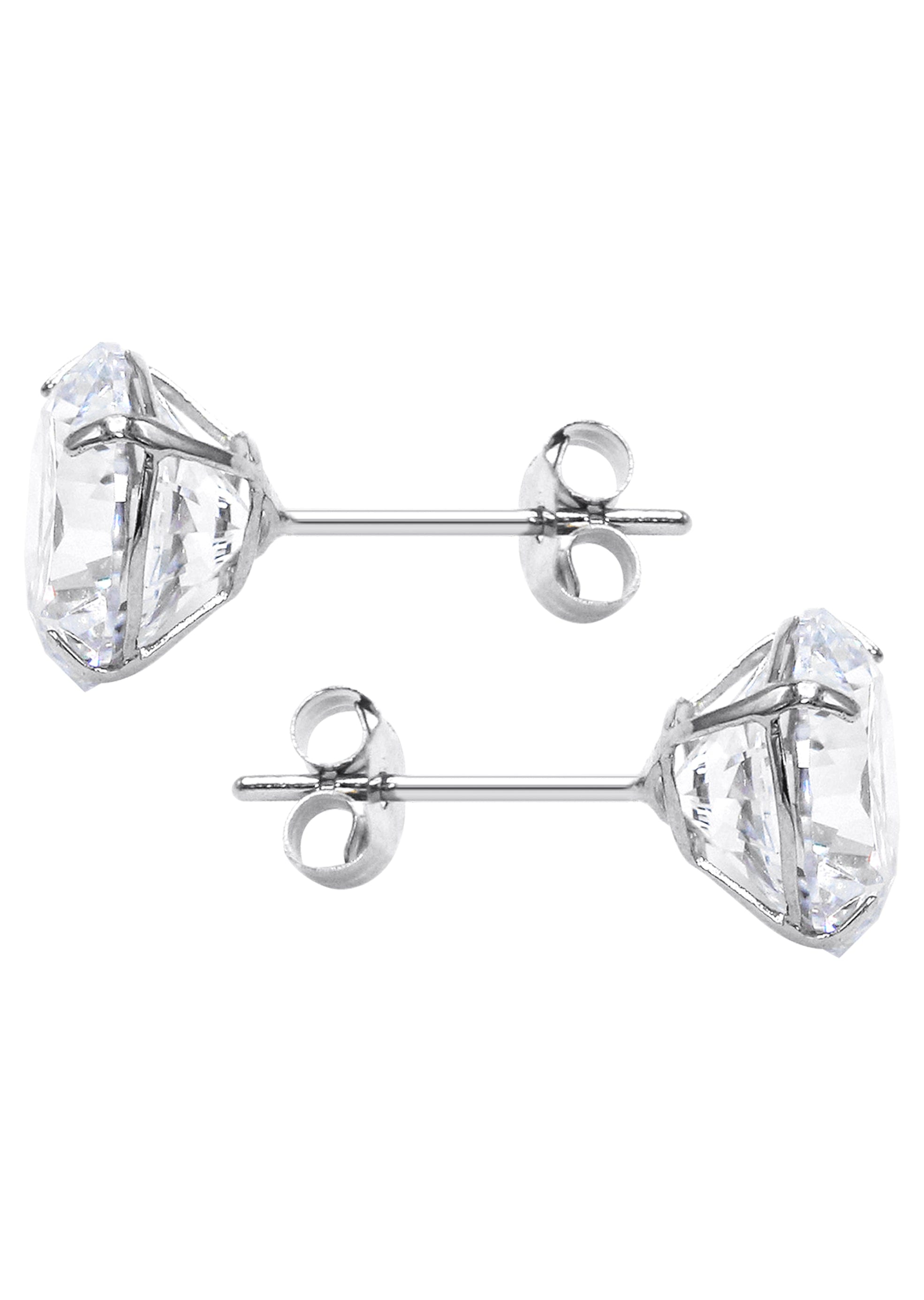 MANUFACTURER 43 14K White Gold Push Back Round Stud Earrings