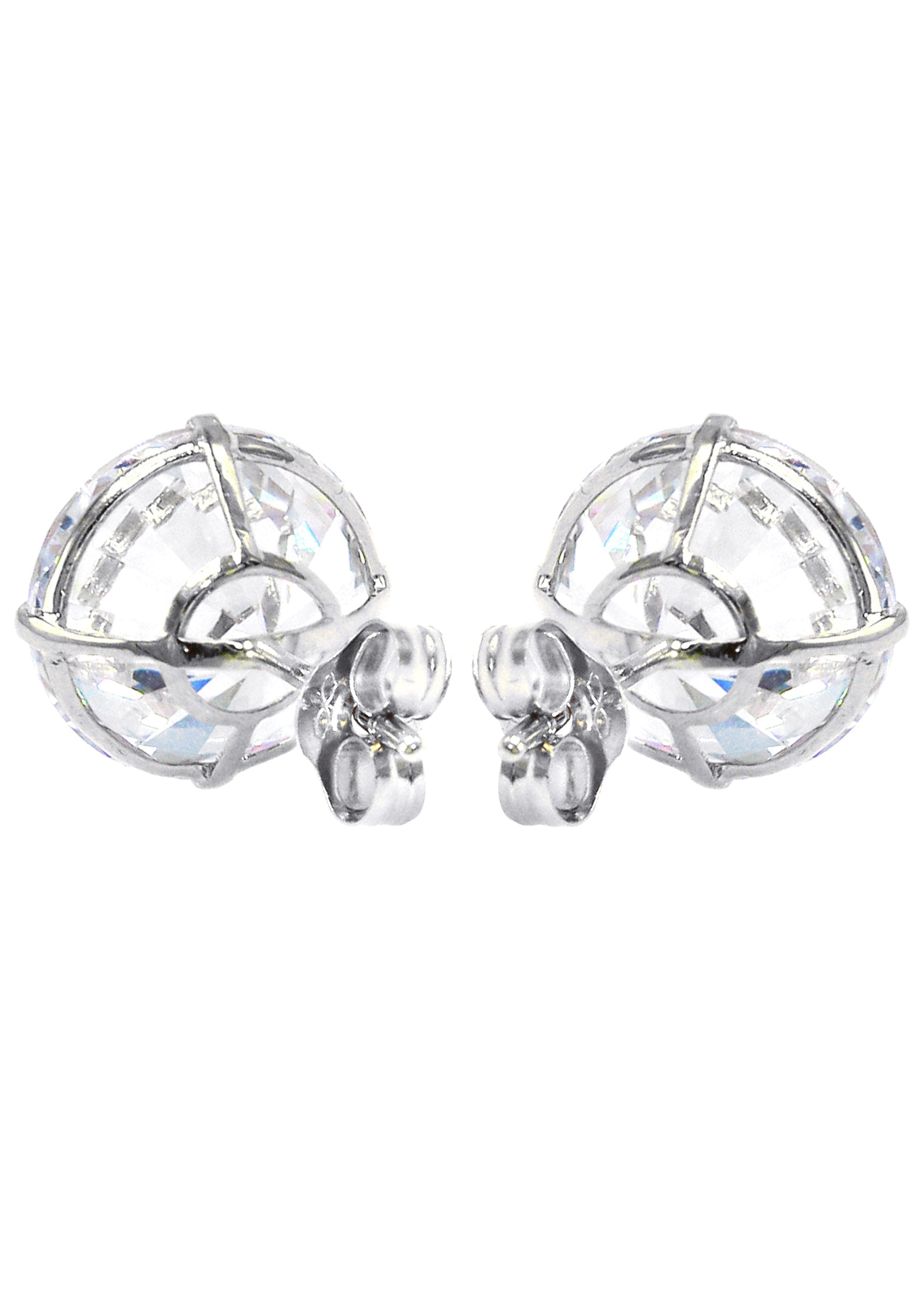 MANUFACTURER 43 14K White Gold Push Back Round Stud Earrings