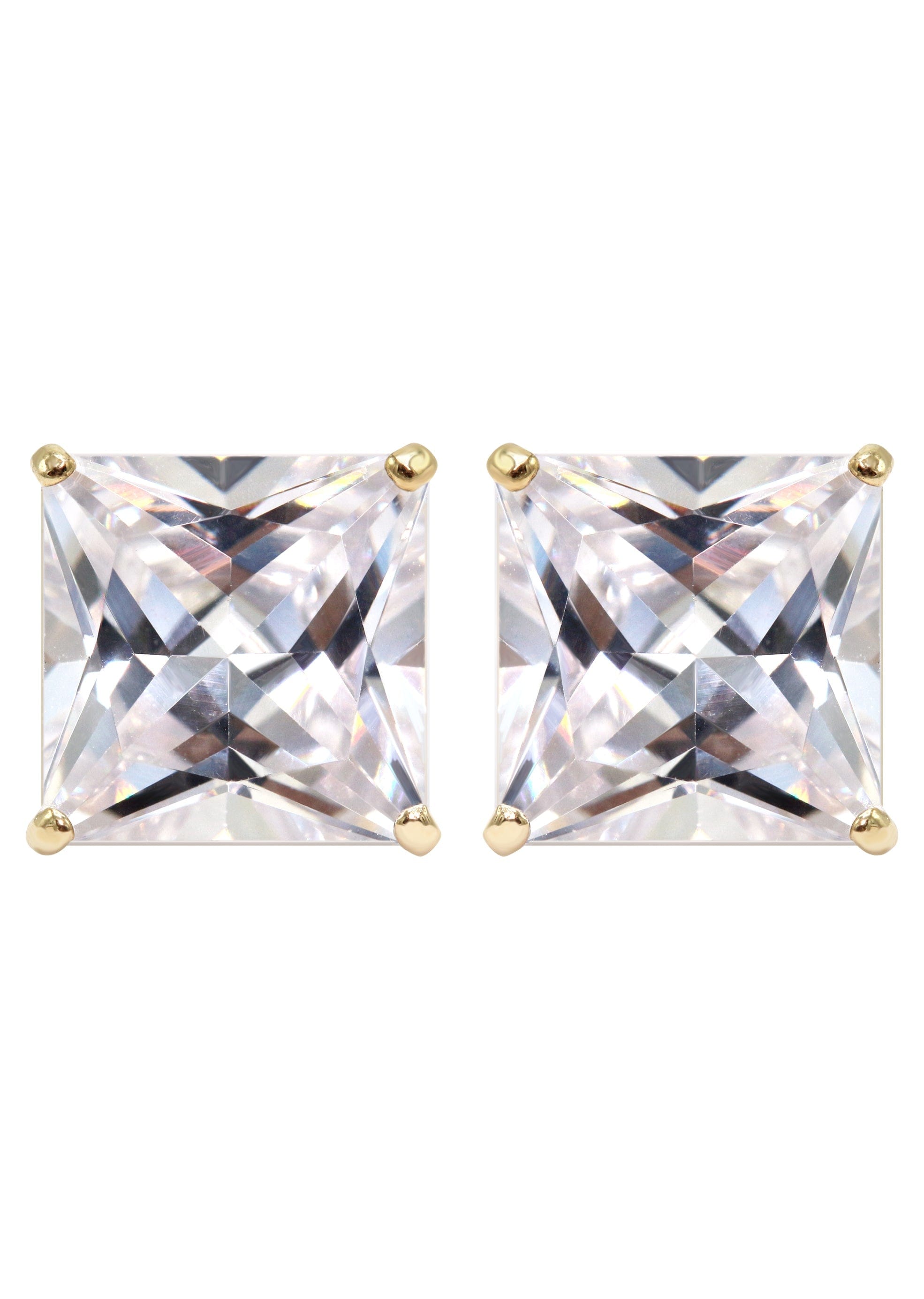 MANUFACTURER 43 Gold Push Backing Square Stud Earrings
