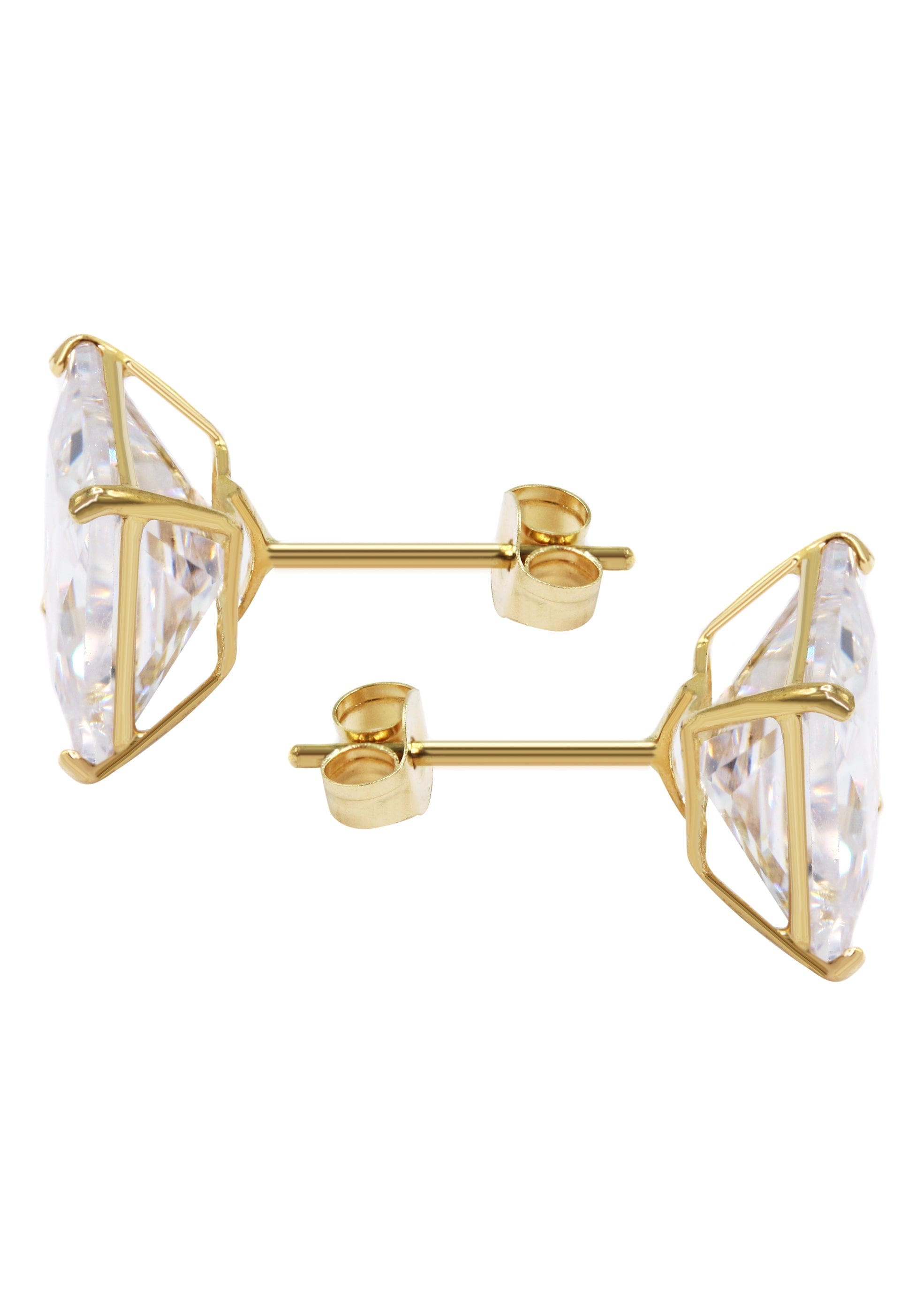 MANUFACTURER 43 Gold Push Backing Square Stud Earrings