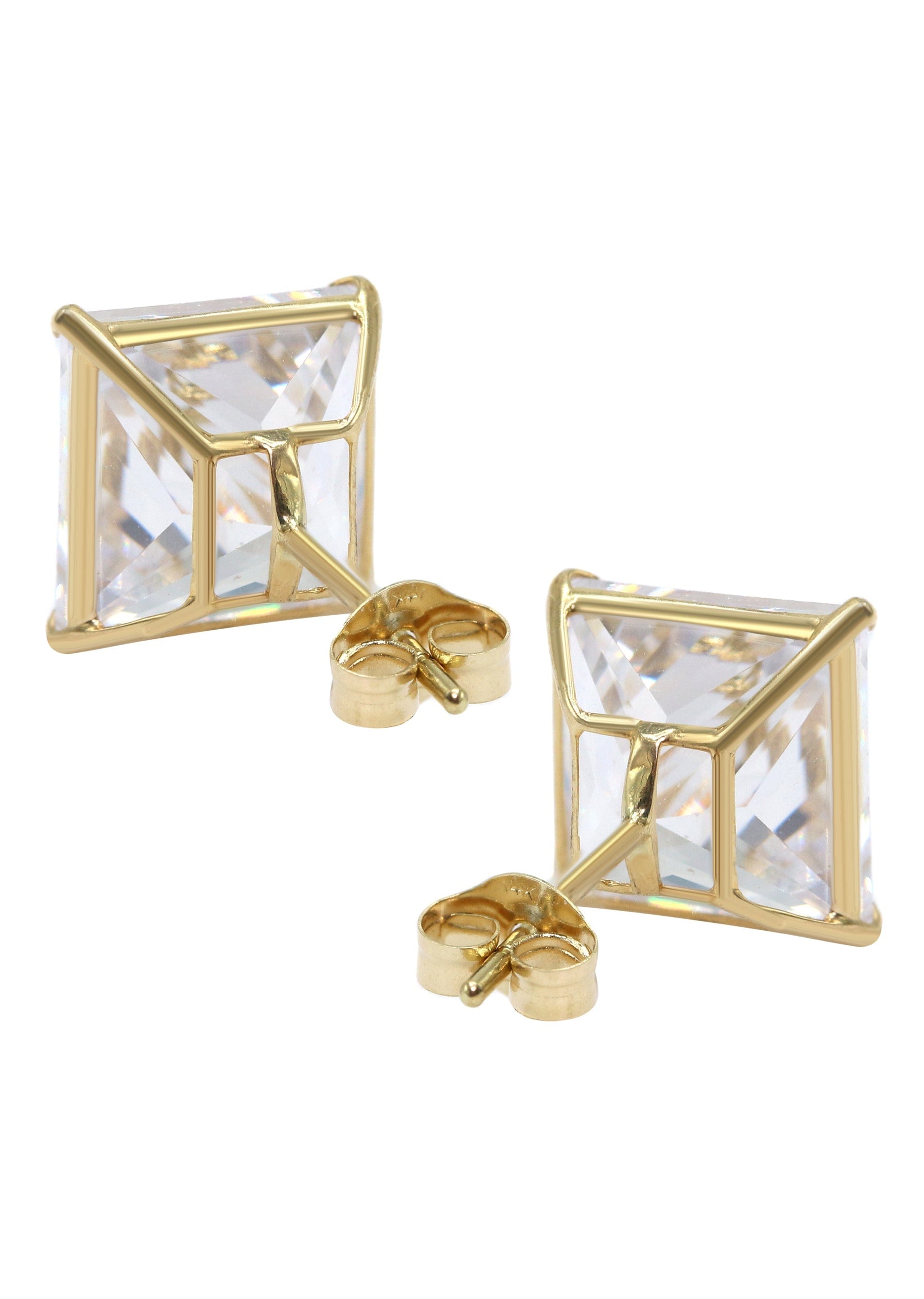 MANUFACTURER 43 Gold Push Backing Square Stud Earrings