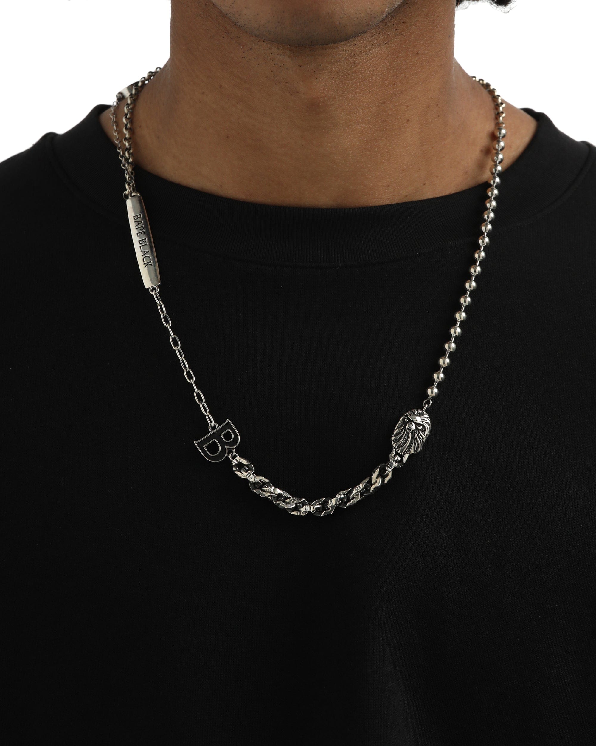 BAPE BLACK Ape head chain necklace