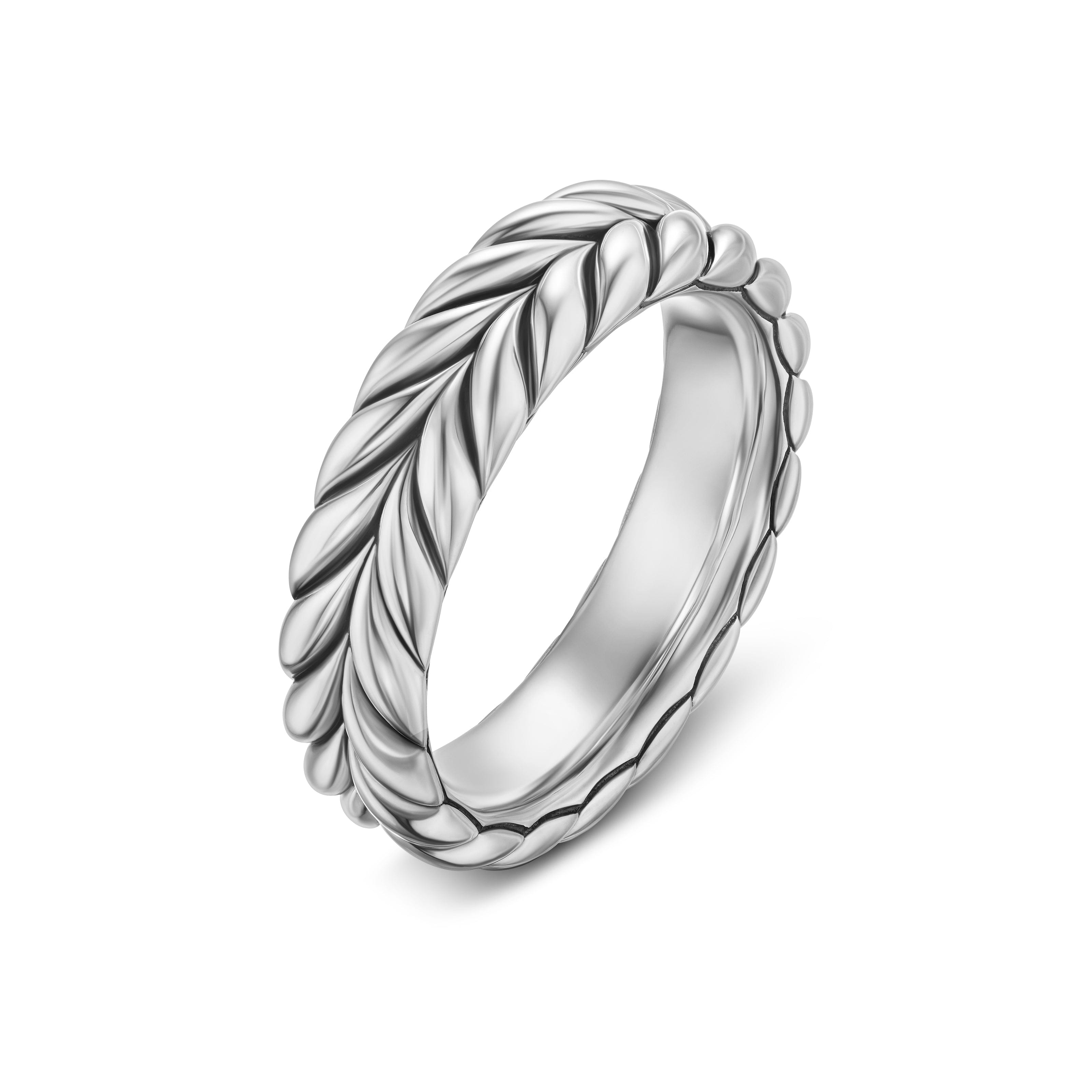 David Yurman Chevron Collection Ring in Sterling Silver