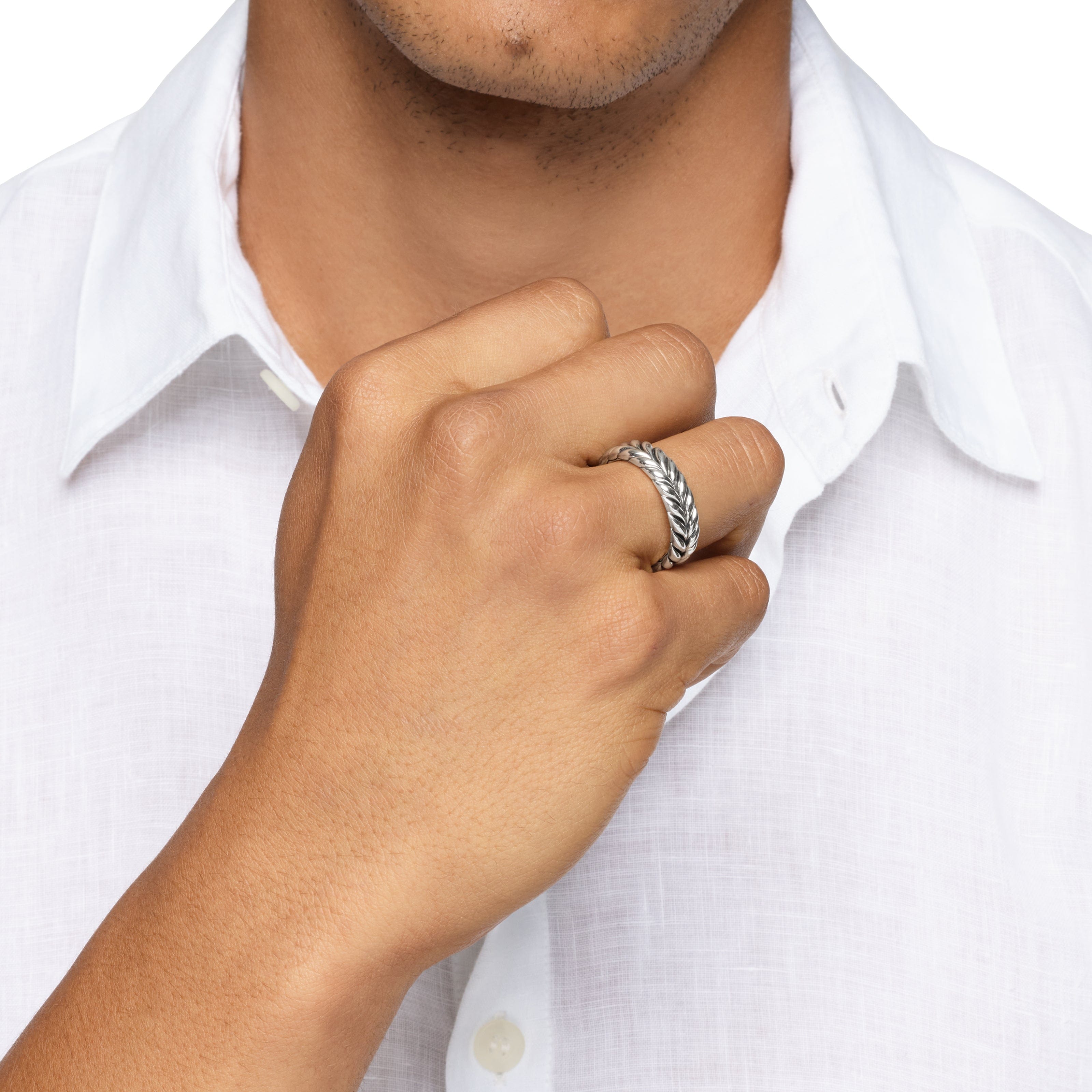 David Yurman Chevron Collection Ring in Sterling Silver