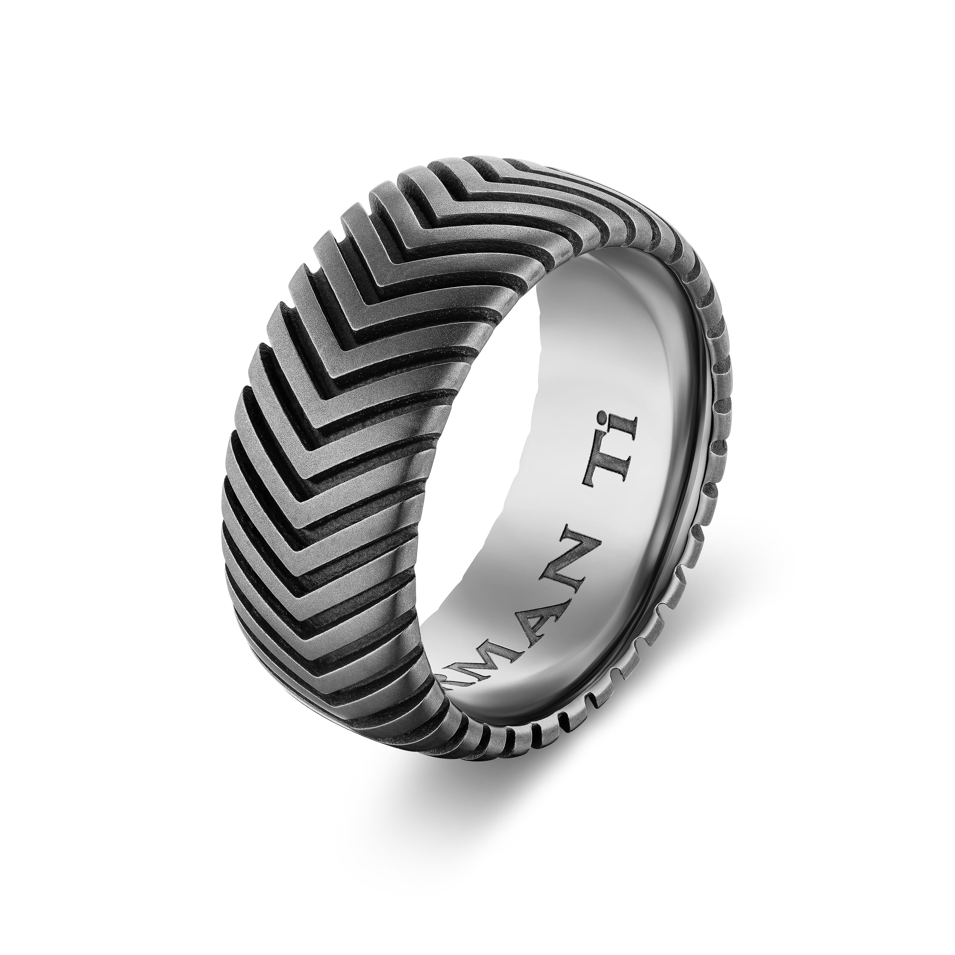 David Yurman Chevron Collection Ring in Anthracite