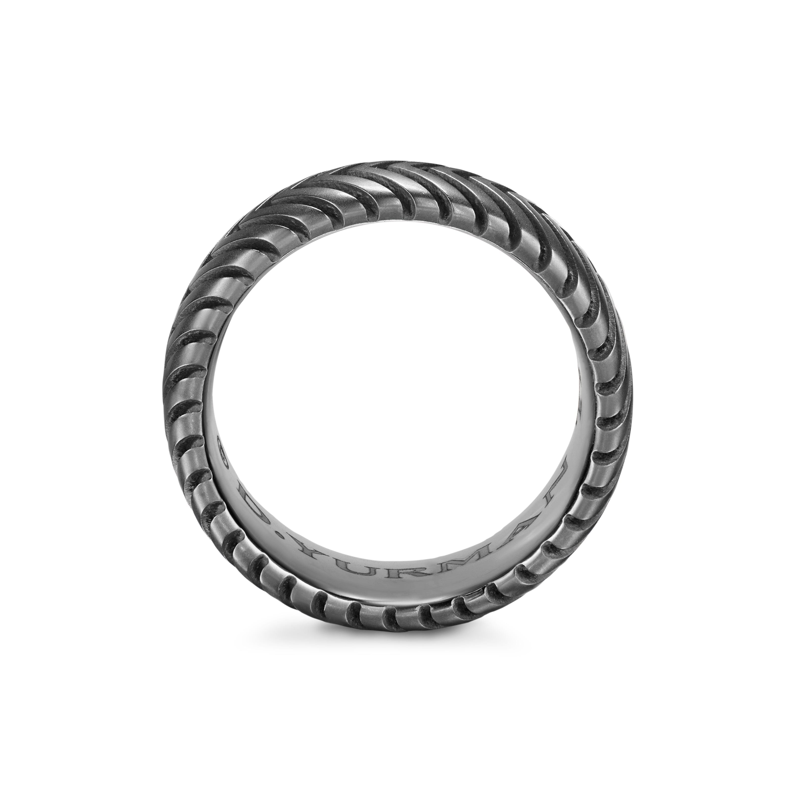 David Yurman Chevron Collection Ring in Anthracite