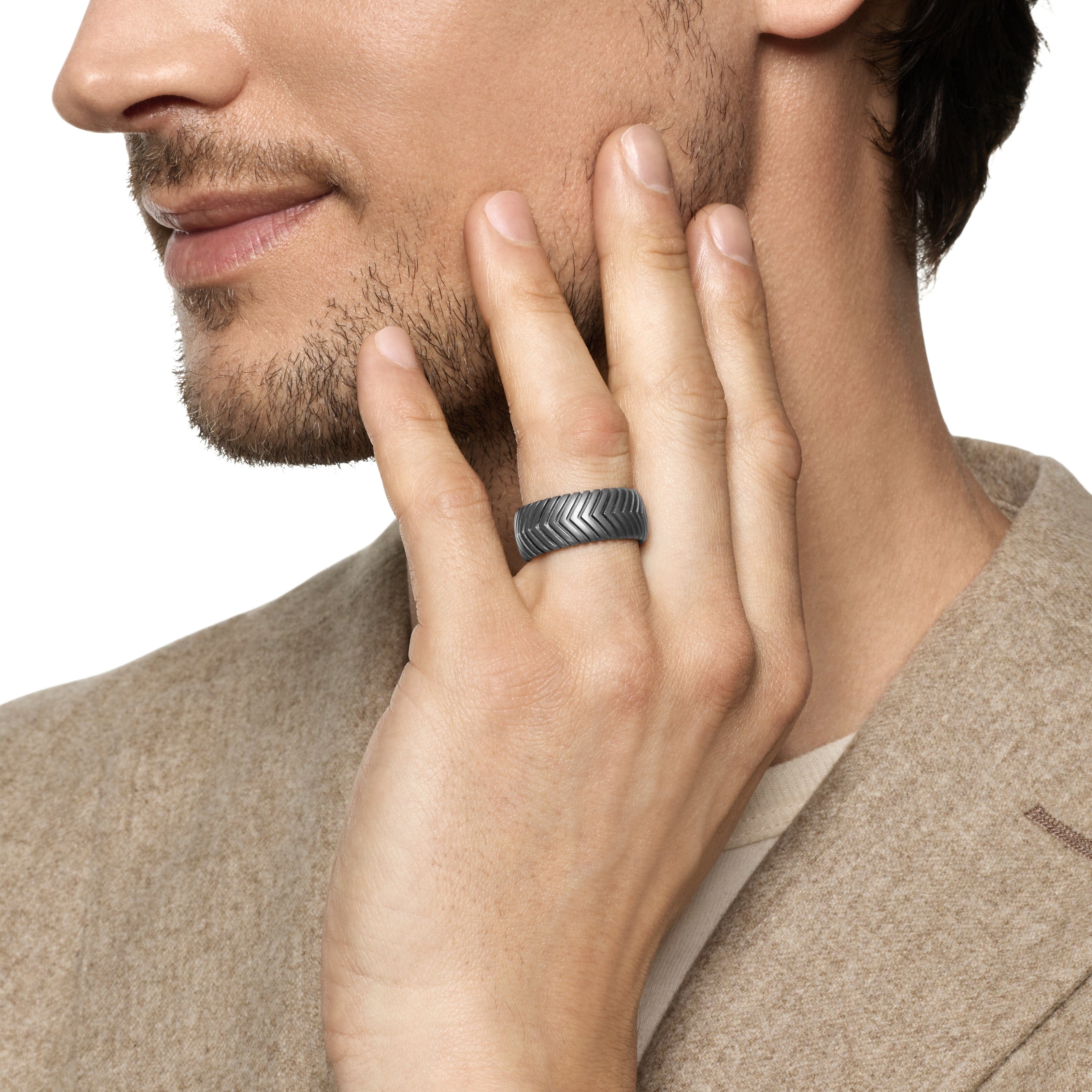 David Yurman Chevron Collection Ring in Anthracite