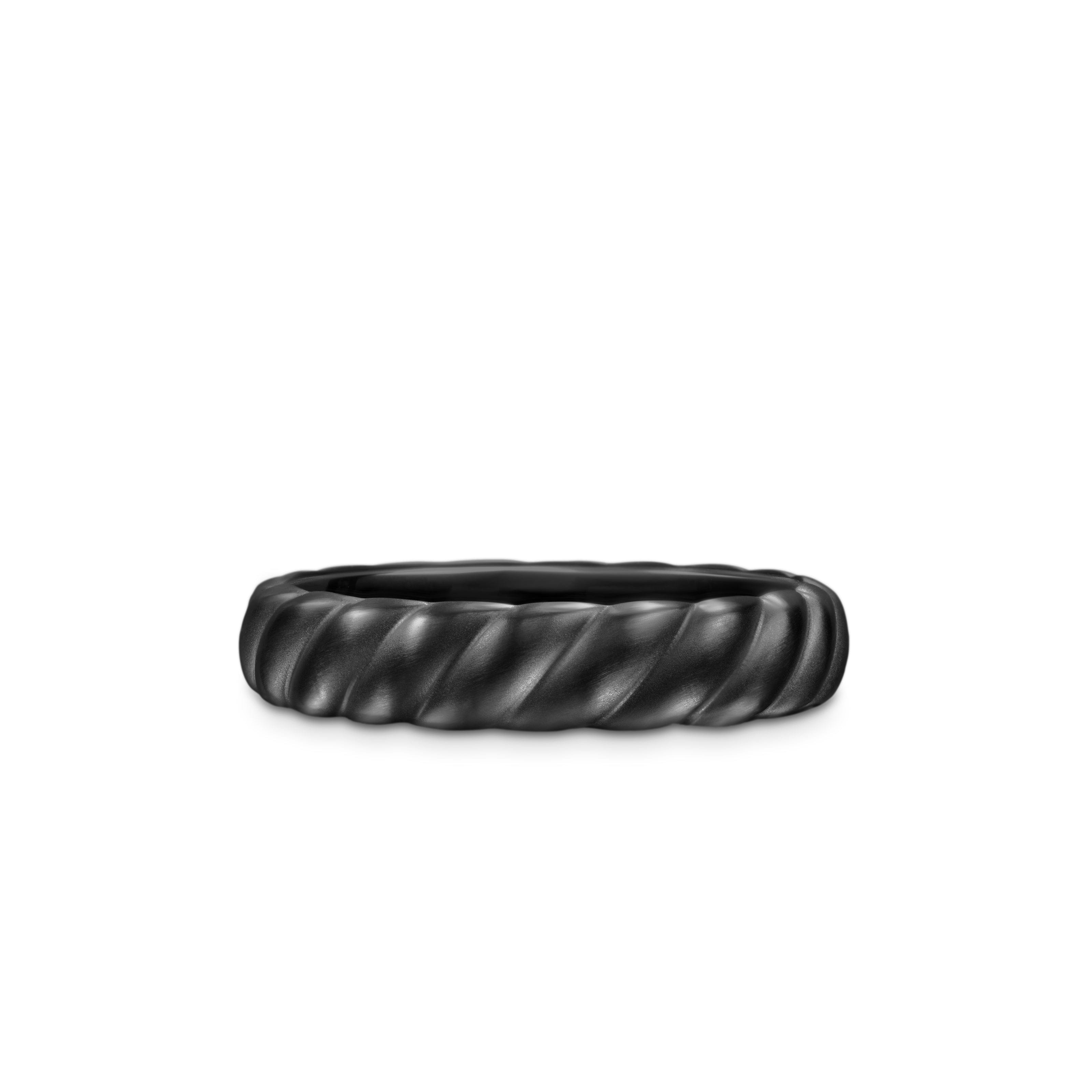 David Yurman Sculpted Cable Collection Ring in Black Titanium