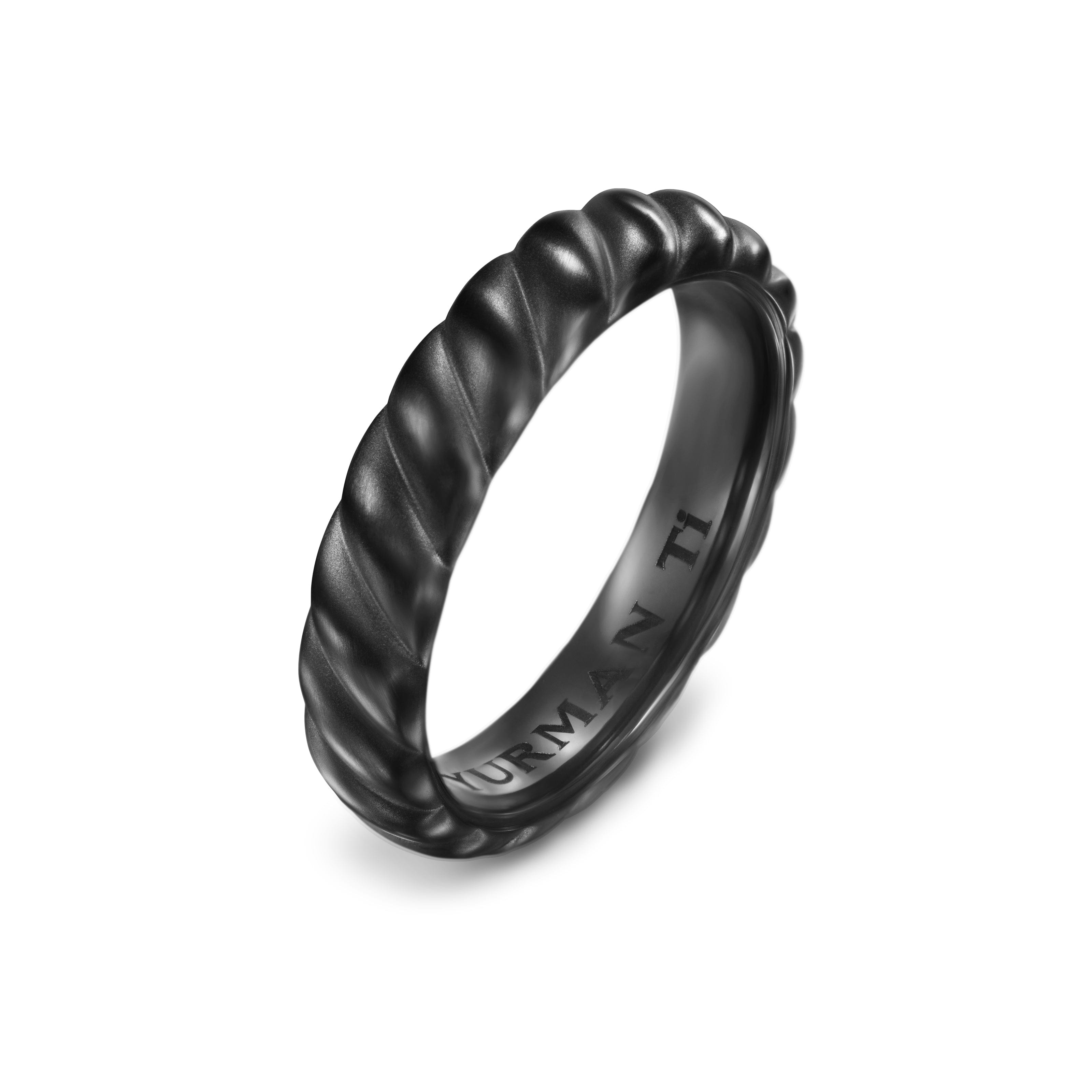 David Yurman Sculpted Cable Collection Ring in Black Titanium