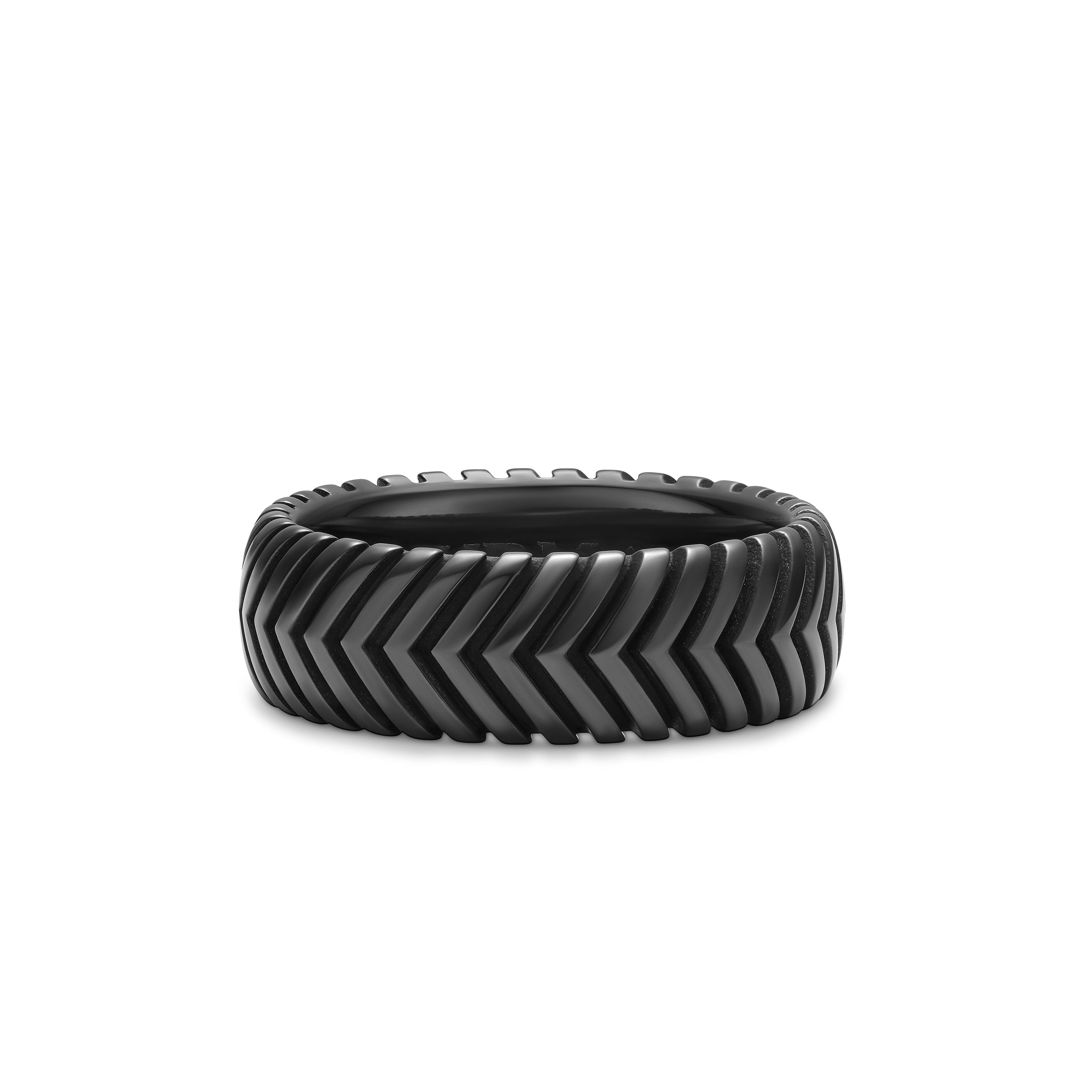 David Yurman Chevron Collection Ring in Black Titanium