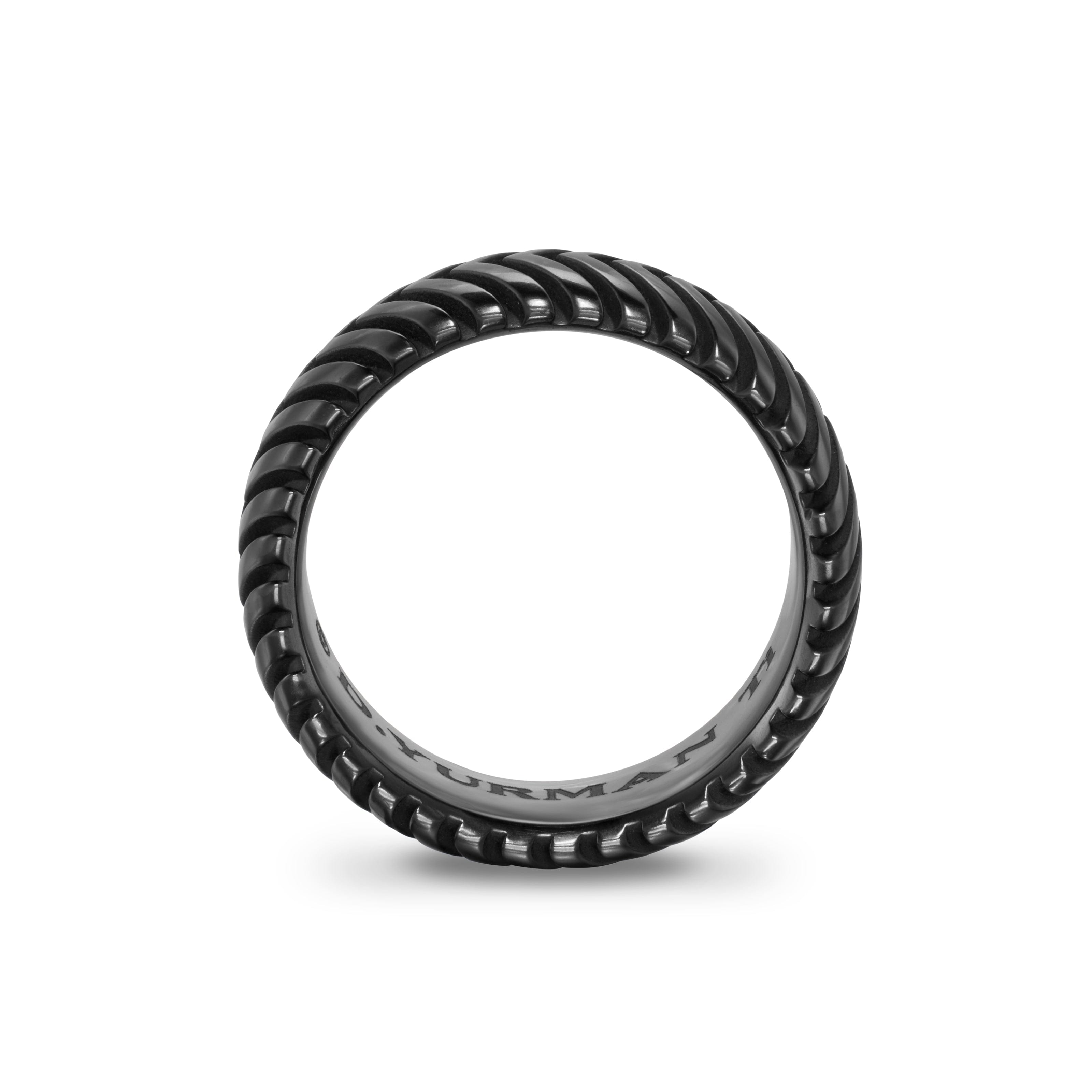 David Yurman Chevron Collection Ring in Black Titanium