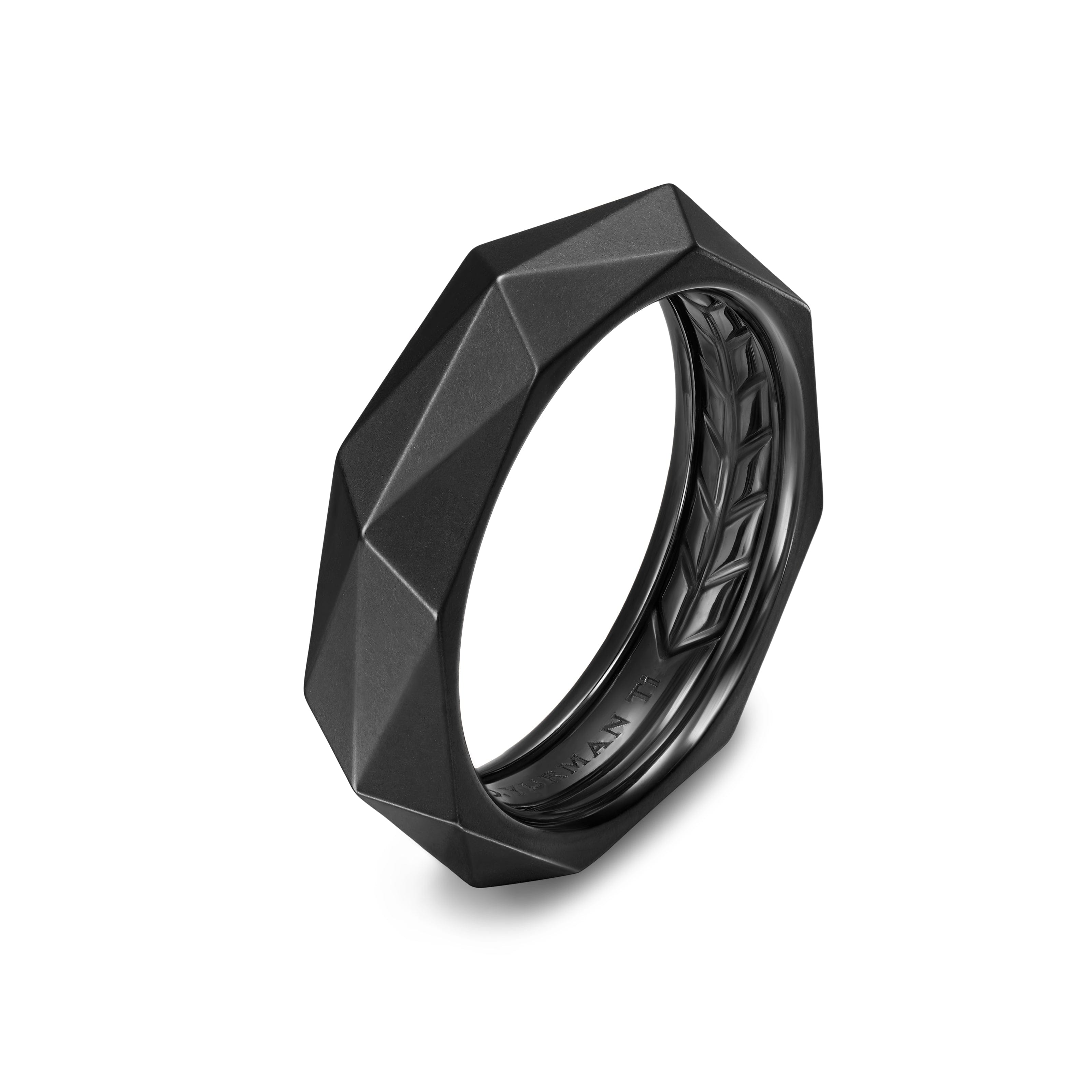David Yurman Faceted Collection Ring in Black Titanium