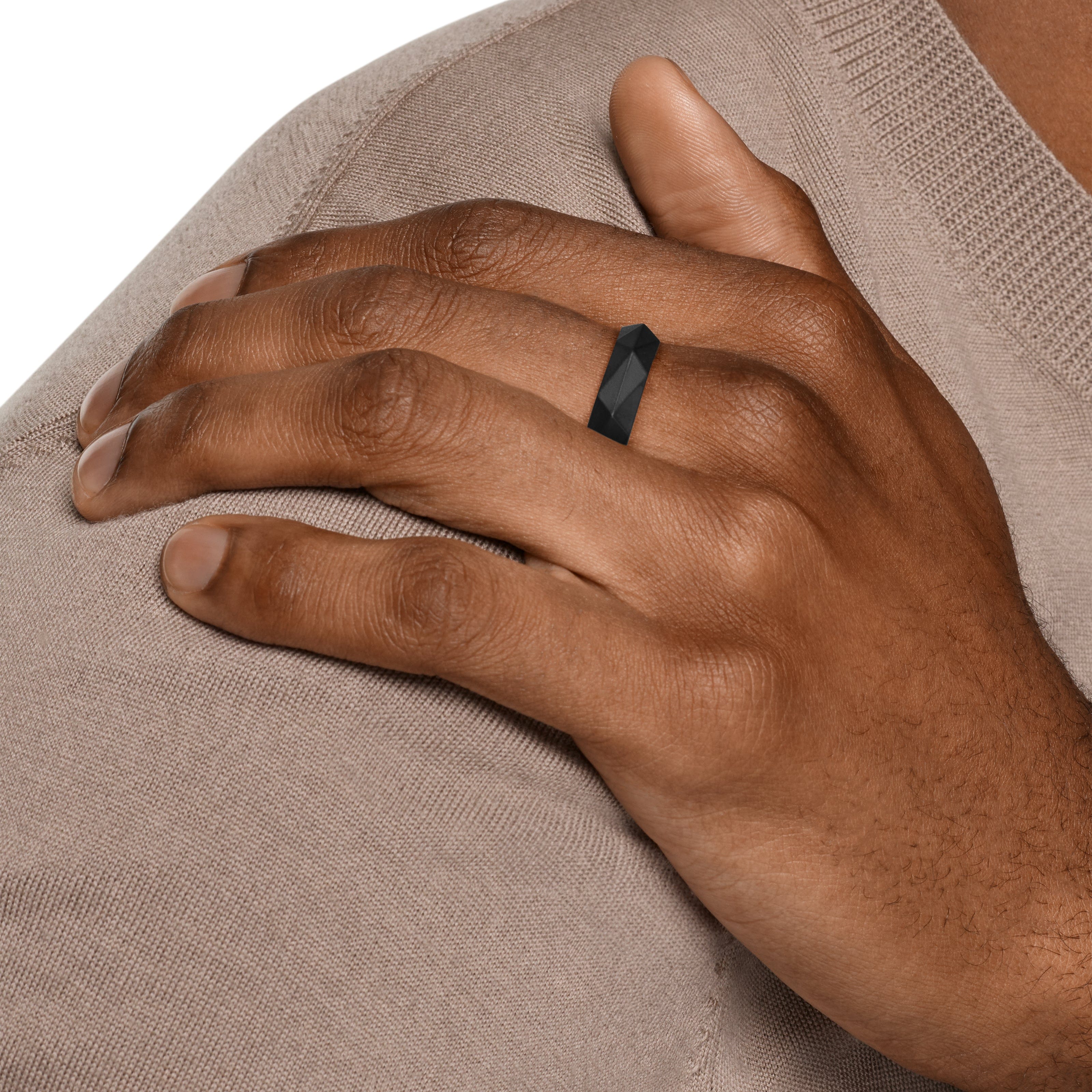 David Yurman Faceted Collection Ring in Black Titanium