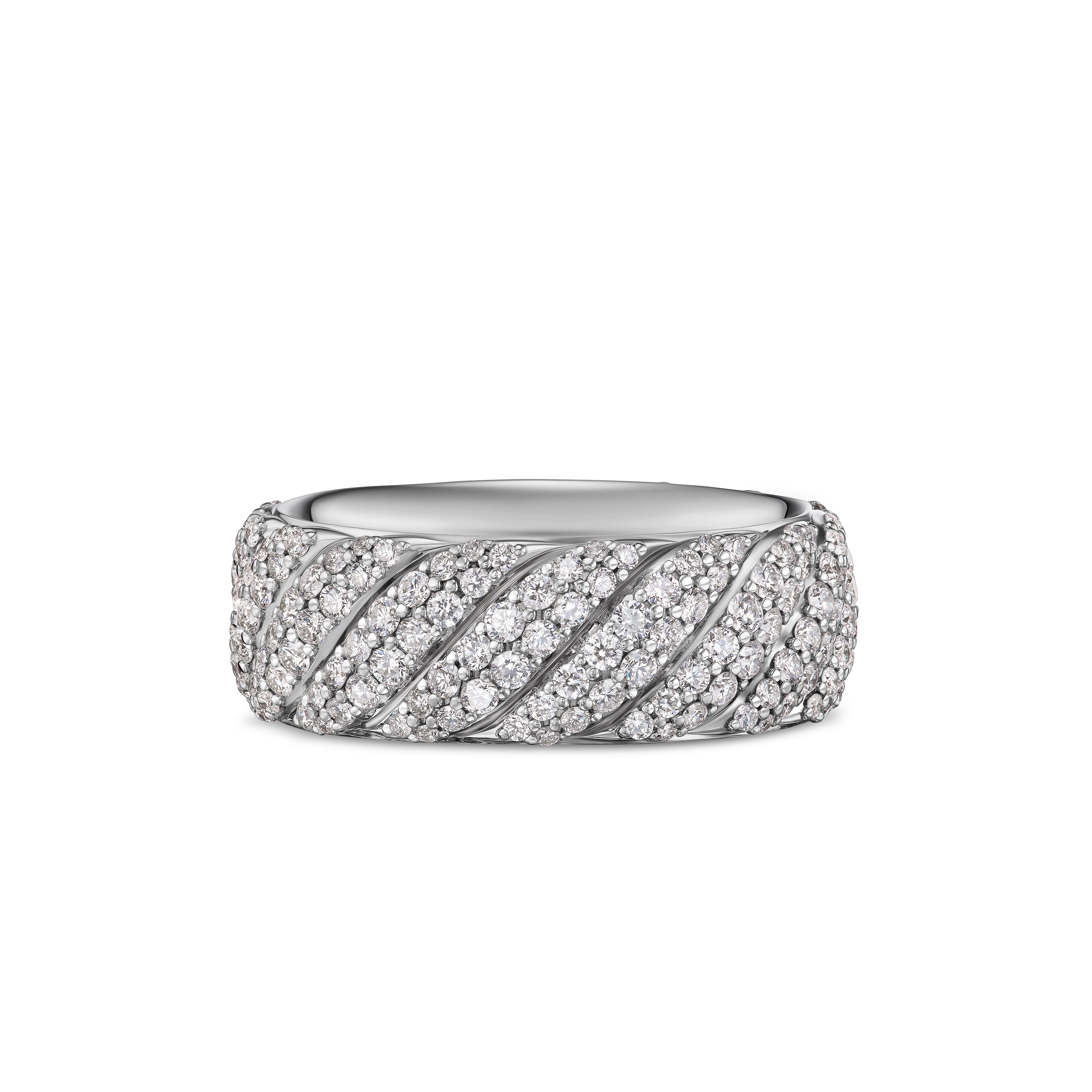 David Yurman Sculpted Cable Collection Ring in 18K White Gold
