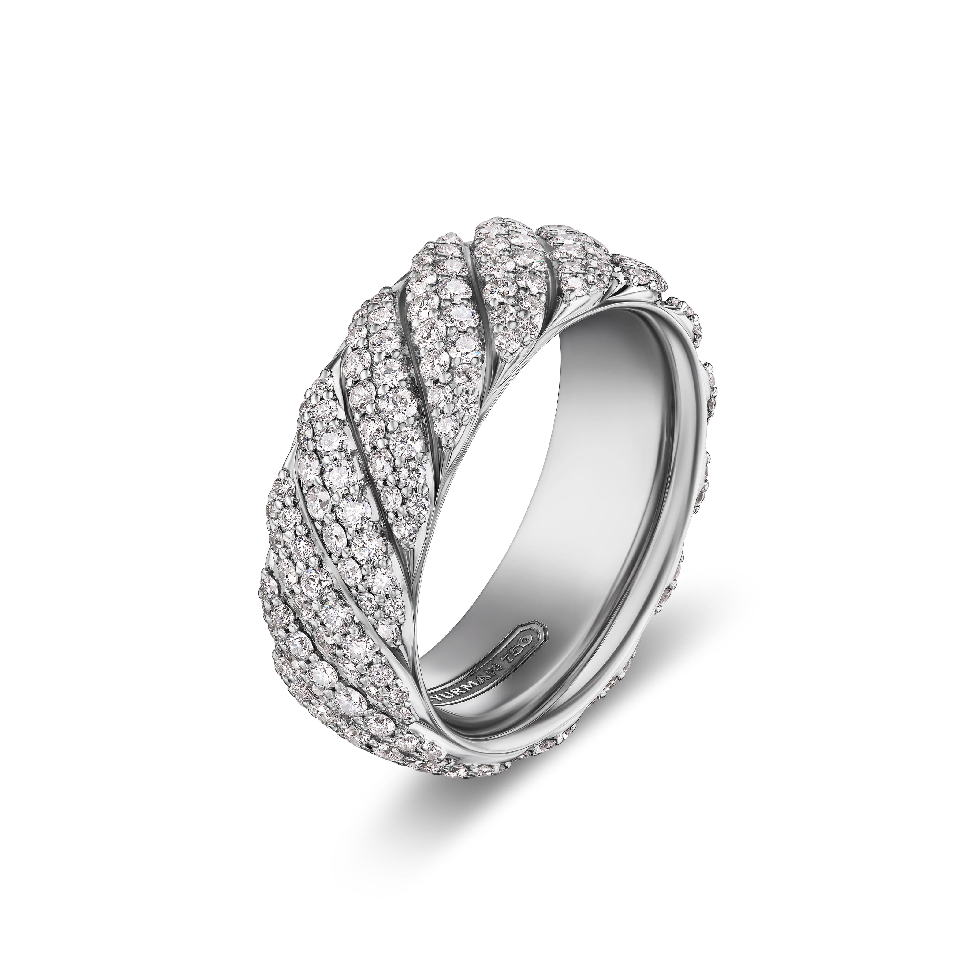David Yurman Sculpted Cable Collection Ring in 18K White Gold