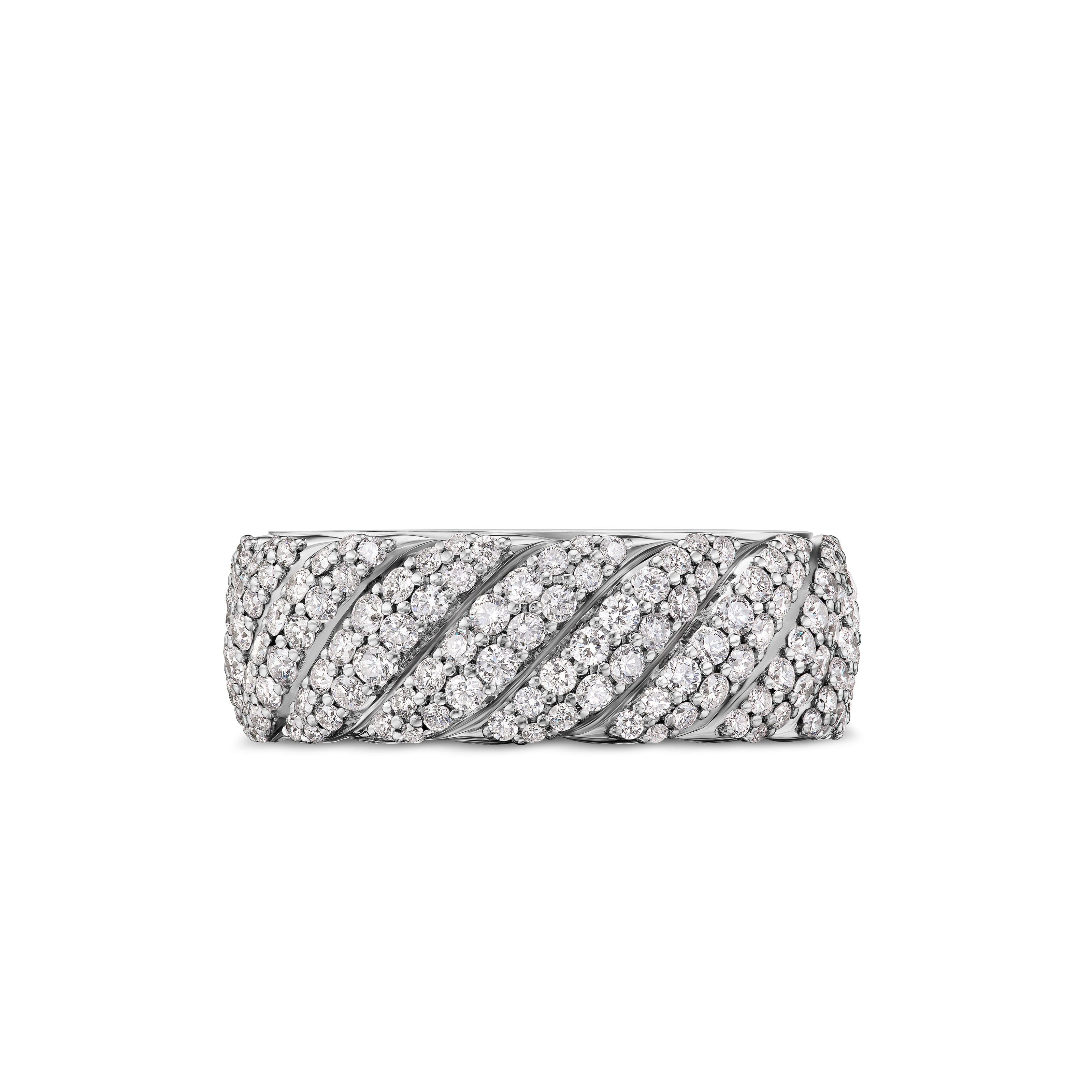 David Yurman Sculpted Cable Collection Ring in 18K White Gold